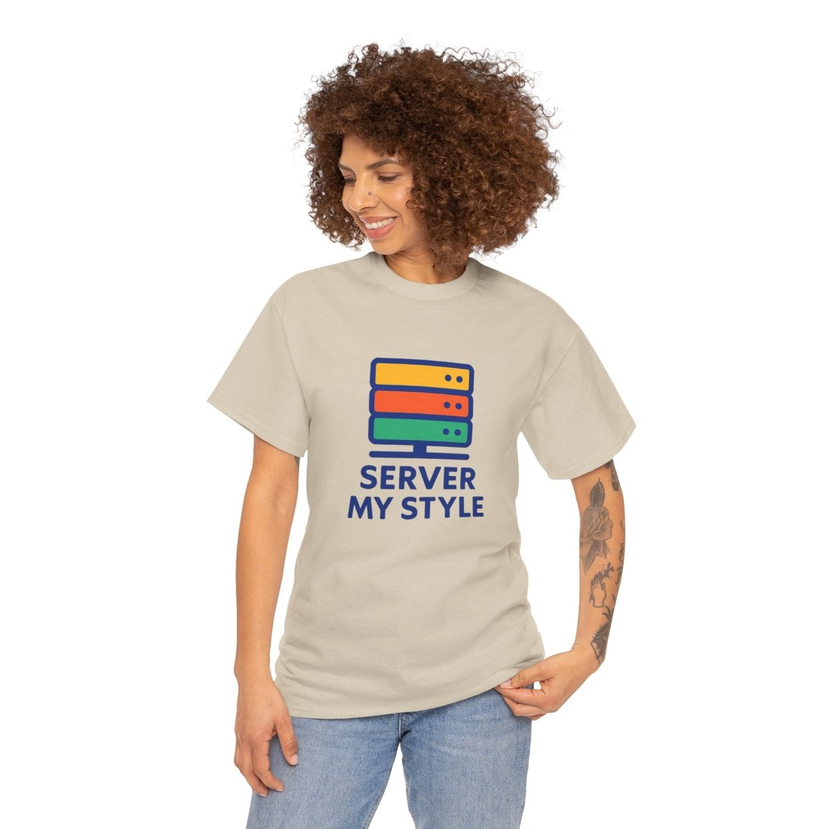 "Server My Style" Unisex Heavy Cotton Tee, Tech Humor Shirt, Geeky Gift, Casual Wear, Birthday Present, Everyday Comfort CW - 1 Royal Blue - AI Tee Hero