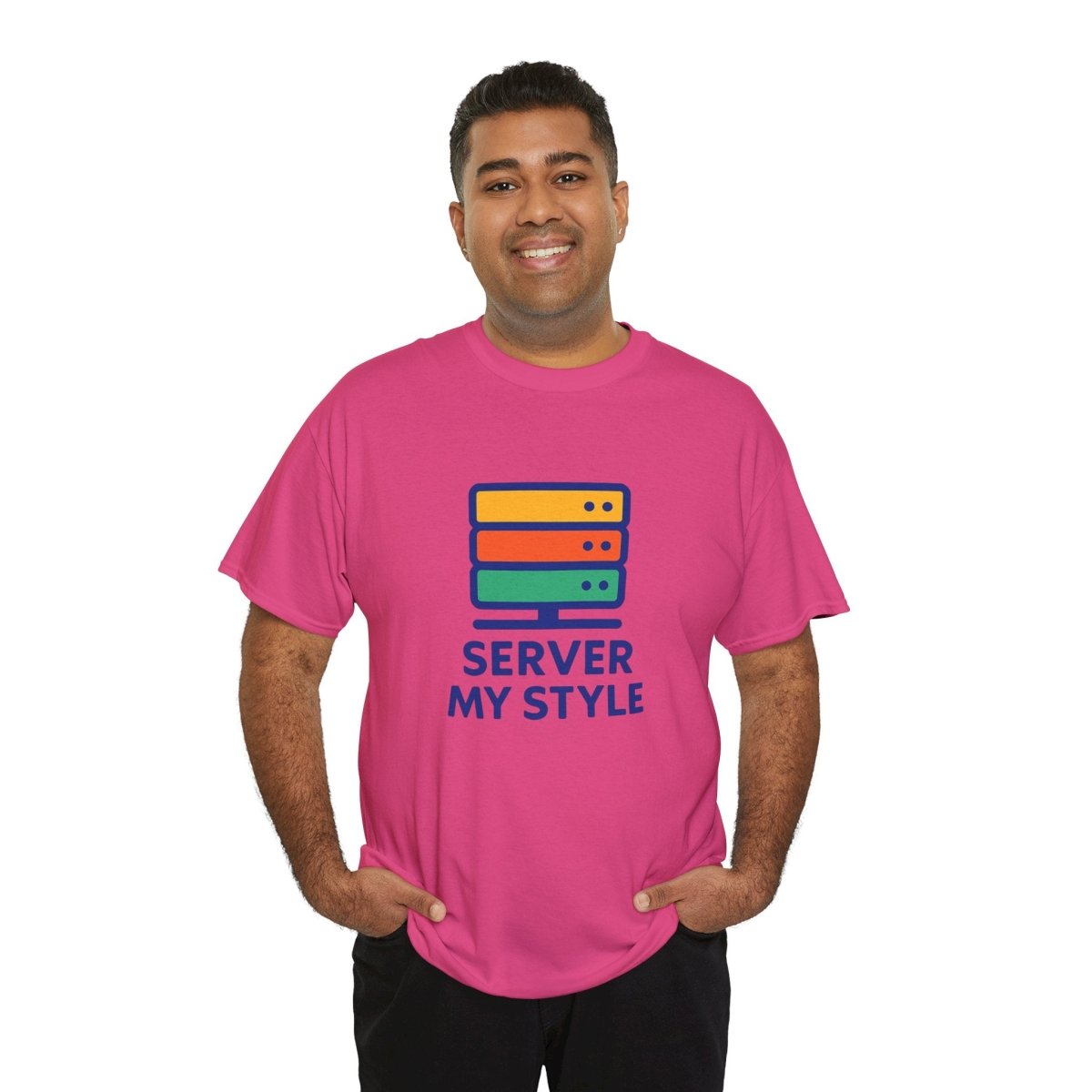 "Server My Style" Unisex Heavy Cotton Tee, Tech Humor Shirt, Geeky Gift, Casual Wear, Birthday Present, Everyday Comfort CW - 1 Royal Blue - AI Tee Hero