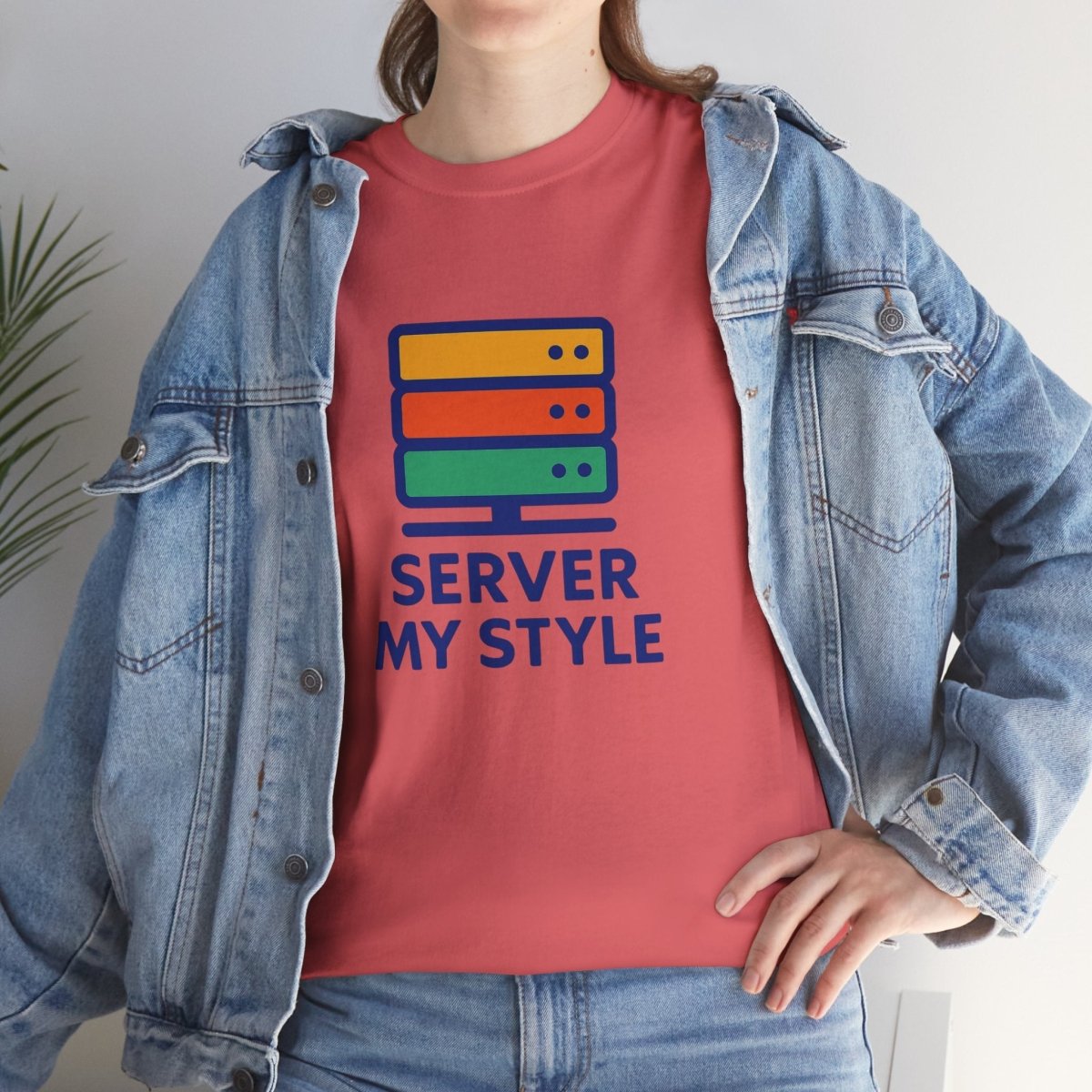 "Server My Style" Unisex Heavy Cotton Tee, Tech Humor Shirt, Geeky Gift, Casual Wear, Birthday Present, Everyday Comfort CW - 1 Royal Blue - AI Tee Hero