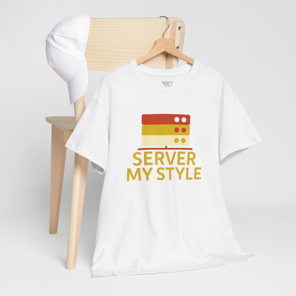 "Server My Style" Unisex Heavy Cotton Tee, Tech Humor Shirt, Geeky Gift, Casual Wear, Birthday Present, Everyday Comfort CW - 2 Yellow Orange - AI Tee Hero