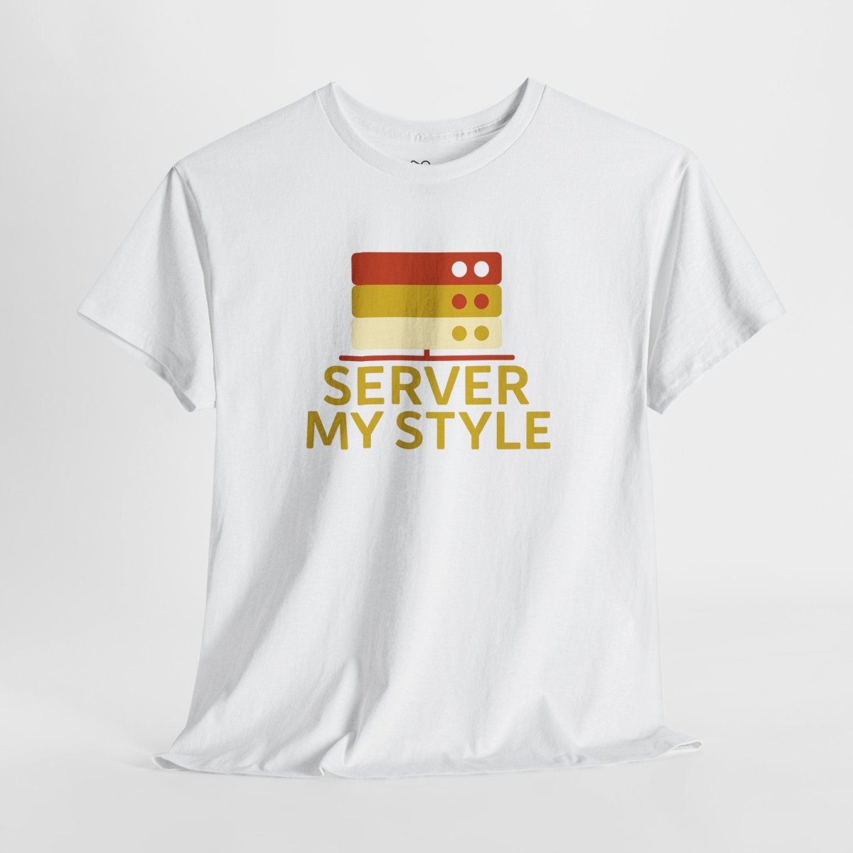 "Server My Style" Unisex Heavy Cotton Tee, Tech Humor Shirt, Geeky Gift, Casual Wear, Birthday Present, Everyday Comfort CW - 2 Yellow Orange - AI Tee Hero