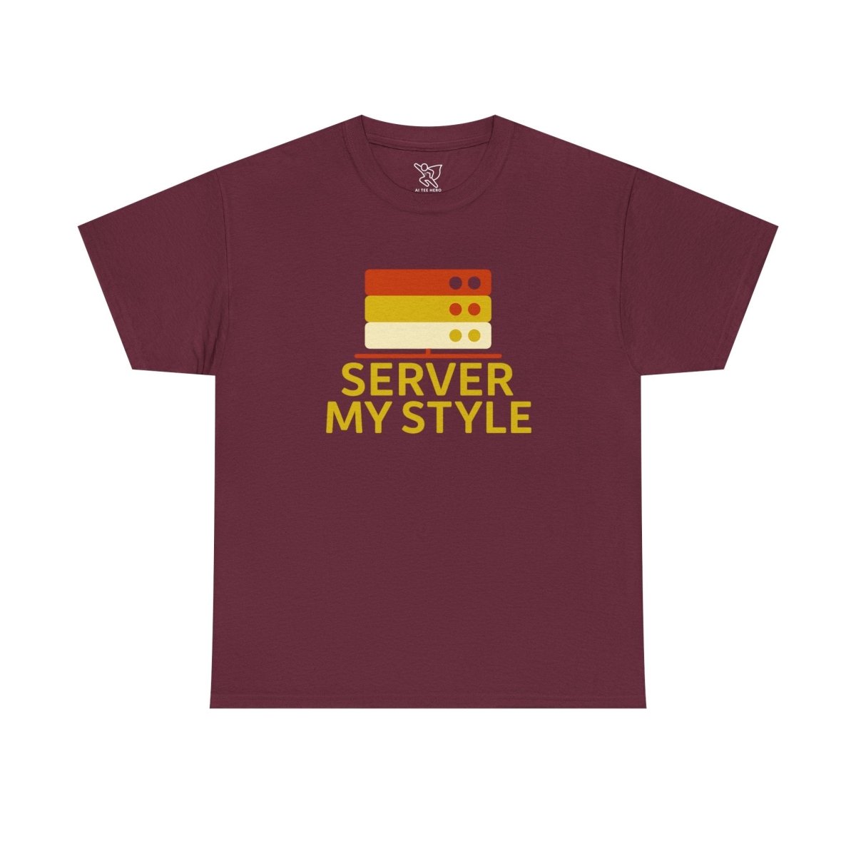 "Server My Style" Unisex Heavy Cotton Tee, Tech Humor Shirt, Geeky Gift, Casual Wear, Birthday Present, Everyday Comfort CW - 2 Yellow Orange - AI Tee Hero