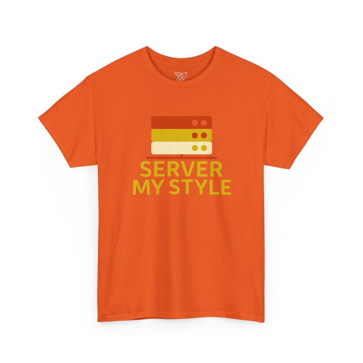 "Server My Style" Unisex Heavy Cotton Tee, Tech Humor Shirt, Geeky Gift, Casual Wear, Birthday Present, Everyday Comfort CW - 2 Yellow Orange - AI Tee Hero