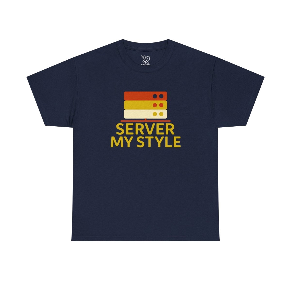 "Server My Style" Unisex Heavy Cotton Tee, Tech Humor Shirt, Geeky Gift, Casual Wear, Birthday Present, Everyday Comfort CW - 2 Yellow Orange - AI Tee Hero