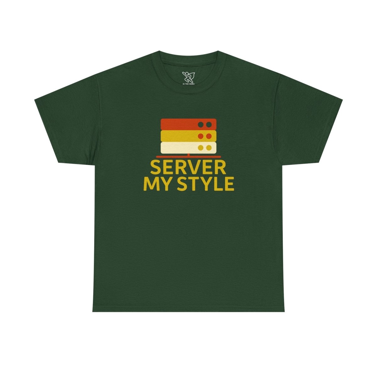 "Server My Style" Unisex Heavy Cotton Tee, Tech Humor Shirt, Geeky Gift, Casual Wear, Birthday Present, Everyday Comfort CW - 2 Yellow Orange - AI Tee Hero