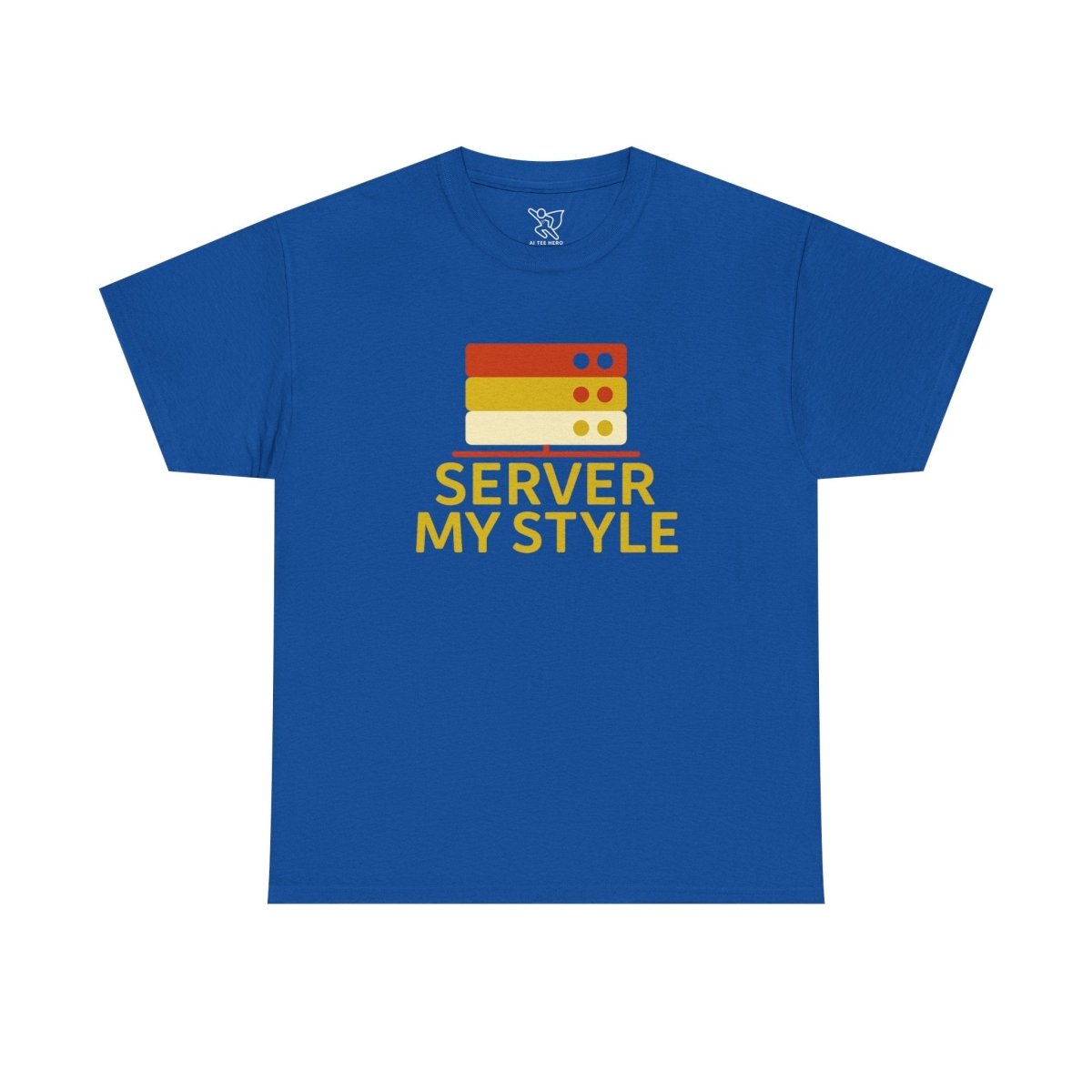 "Server My Style" Unisex Heavy Cotton Tee, Tech Humor Shirt, Geeky Gift, Casual Wear, Birthday Present, Everyday Comfort CW - 2 Yellow Orange - AI Tee Hero