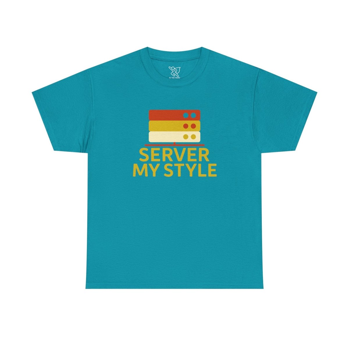 "Server My Style" Unisex Heavy Cotton Tee, Tech Humor Shirt, Geeky Gift, Casual Wear, Birthday Present, Everyday Comfort CW - 2 Yellow Orange - AI Tee Hero