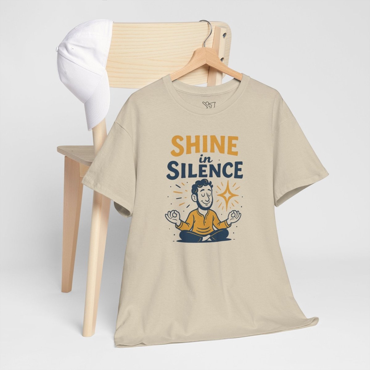 "Shine in Silence" Mindful Meditation Tee - Shine in Silence Unisex Cotton Shirt, Yoga Shirt, Gift for Meditators, Mindfulness Apparel, Relaxation Wear - MINDSet Collection - AI Tee Hero