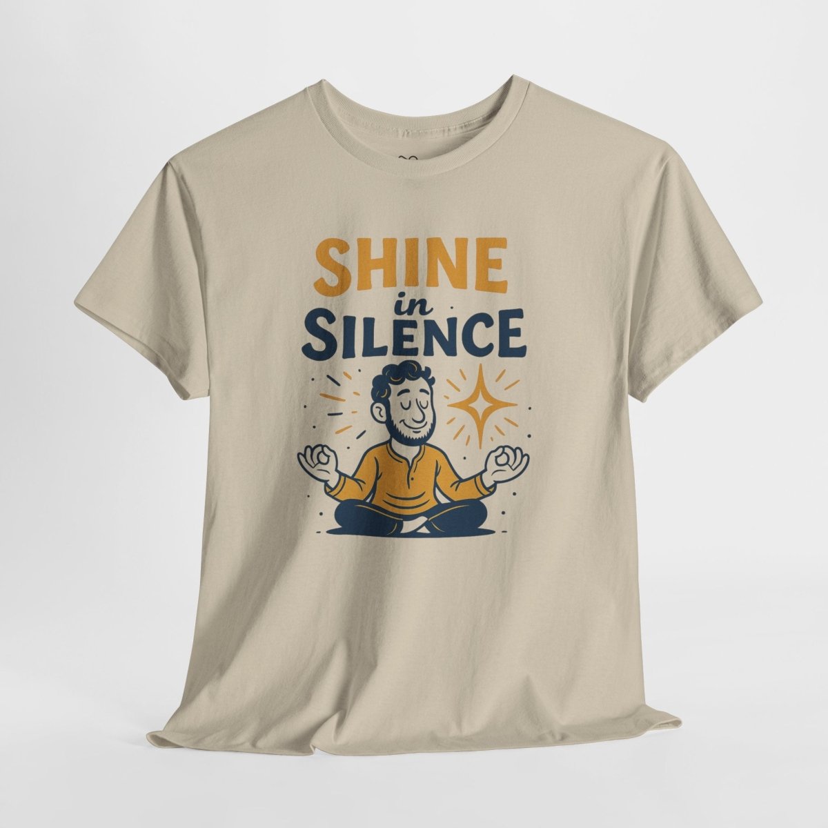 "Shine in Silence" Mindful Meditation Tee - Shine in Silence Unisex Cotton Shirt, Yoga Shirt, Gift for Meditators, Mindfulness Apparel, Relaxation Wear - MINDSet Collection - AI Tee Hero