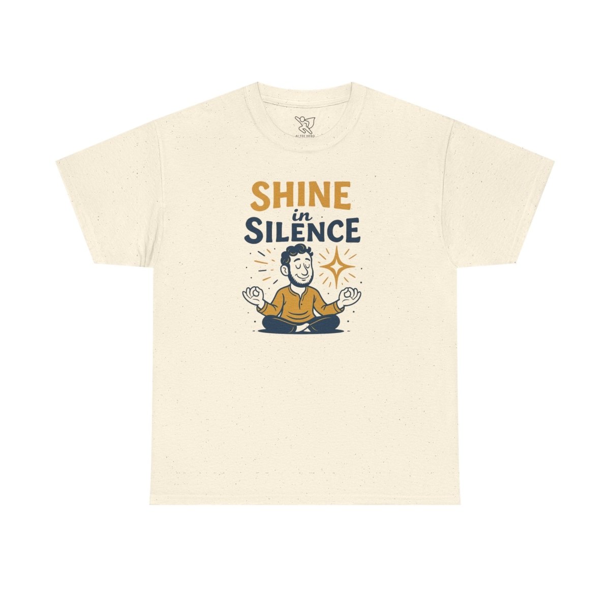 "Shine in Silence" Mindful Meditation Tee - Shine in Silence Unisex Cotton Shirt, Yoga Shirt, Gift for Meditators, Mindfulness Apparel, Relaxation Wear - MINDSet Collection - AI Tee Hero