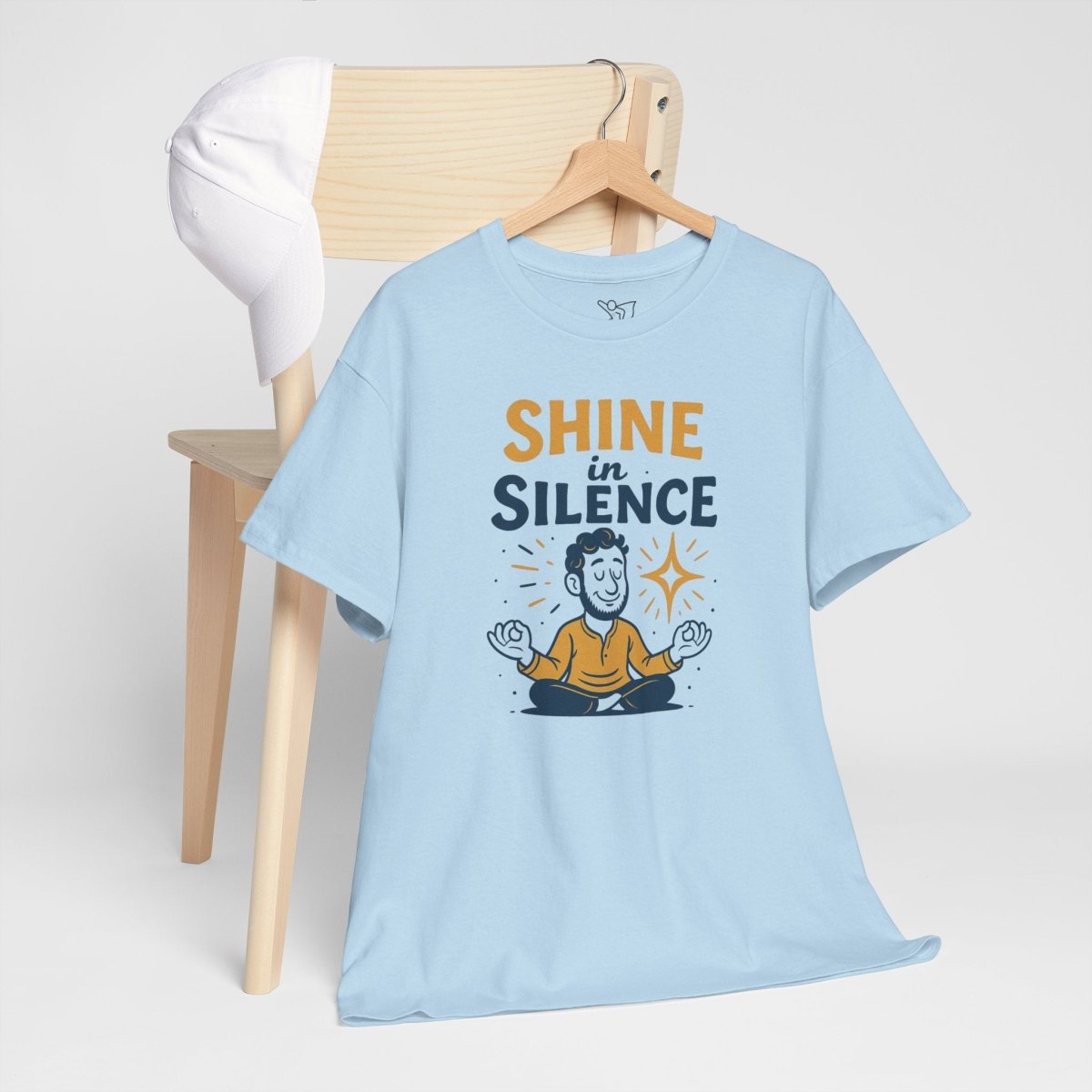 "Shine in Silence" Mindful Meditation Tee - Shine in Silence Unisex Cotton Shirt, Yoga Shirt, Gift for Meditators, Mindfulness Apparel, Relaxation Wear - MINDSet Collection - AI Tee Hero