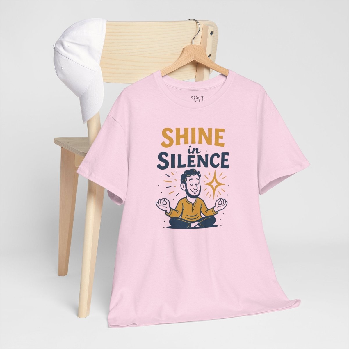 "Shine in Silence" Mindful Meditation Tee - Shine in Silence Unisex Cotton Shirt, Yoga Shirt, Gift for Meditators, Mindfulness Apparel, Relaxation Wear - MINDSet Collection - AI Tee Hero