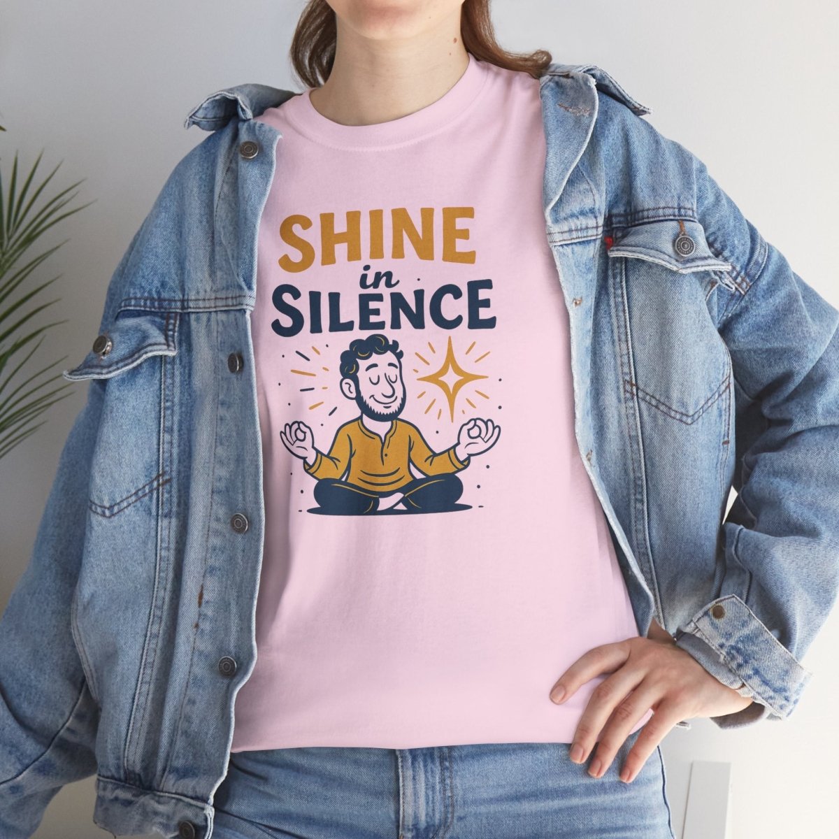 "Shine in Silence" Mindful Meditation Tee - Shine in Silence Unisex Cotton Shirt, Yoga Shirt, Gift for Meditators, Mindfulness Apparel, Relaxation Wear - MINDSet Collection - AI Tee Hero