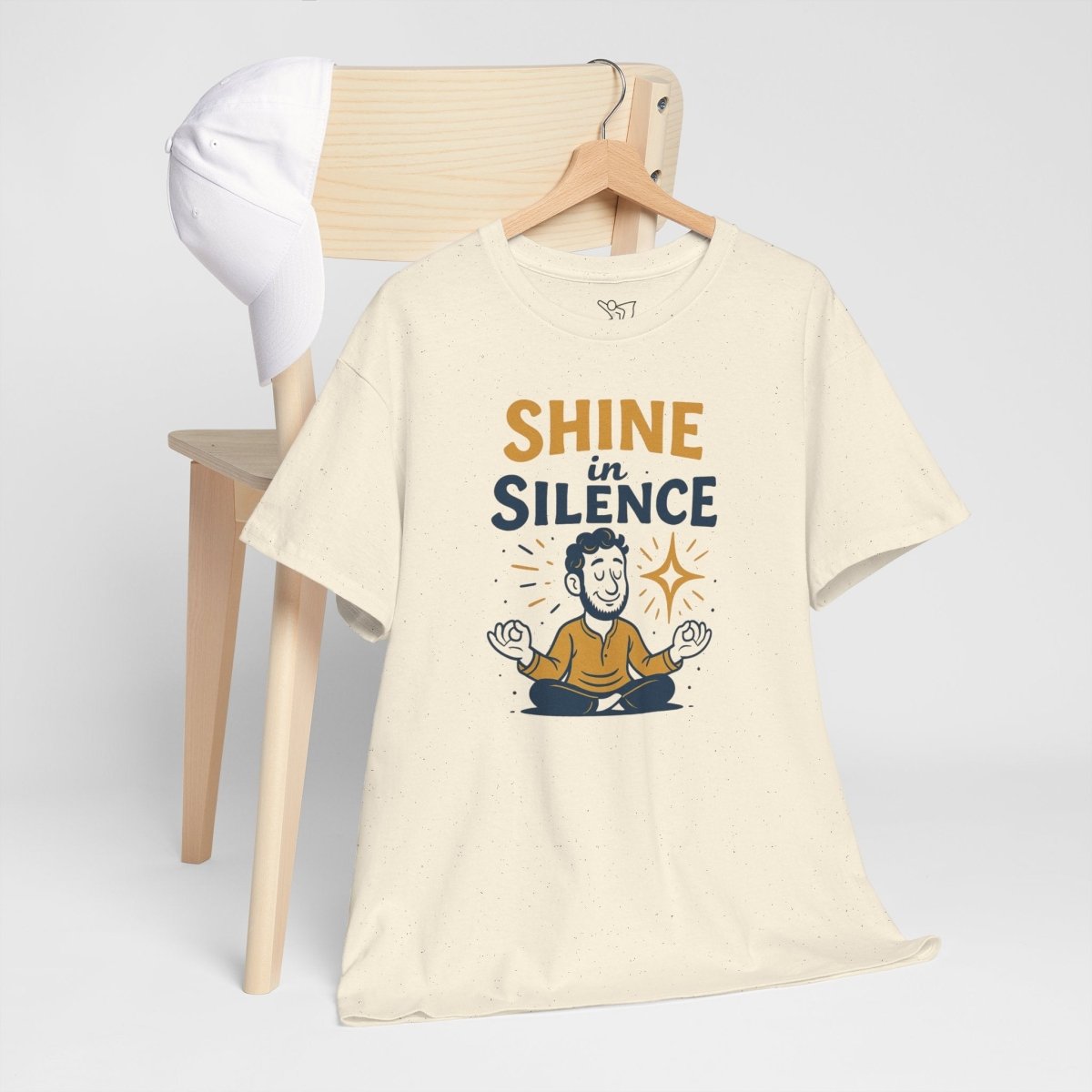 "Shine in Silence" Mindful Meditation Tee - Shine in Silence Unisex Cotton Shirt, Yoga Shirt, Gift for Meditators, Mindfulness Apparel, Relaxation Wear - MINDSet Collection - AI Tee Hero