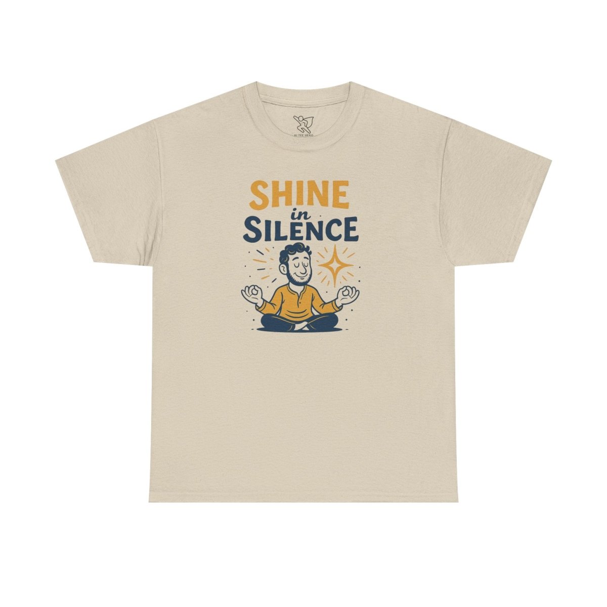 "Shine in Silence" Mindful Meditation Tee - Shine in Silence Unisex Cotton Shirt, Yoga Shirt, Gift for Meditators, Mindfulness Apparel, Relaxation Wear - MINDSet Collection - AI Tee Hero