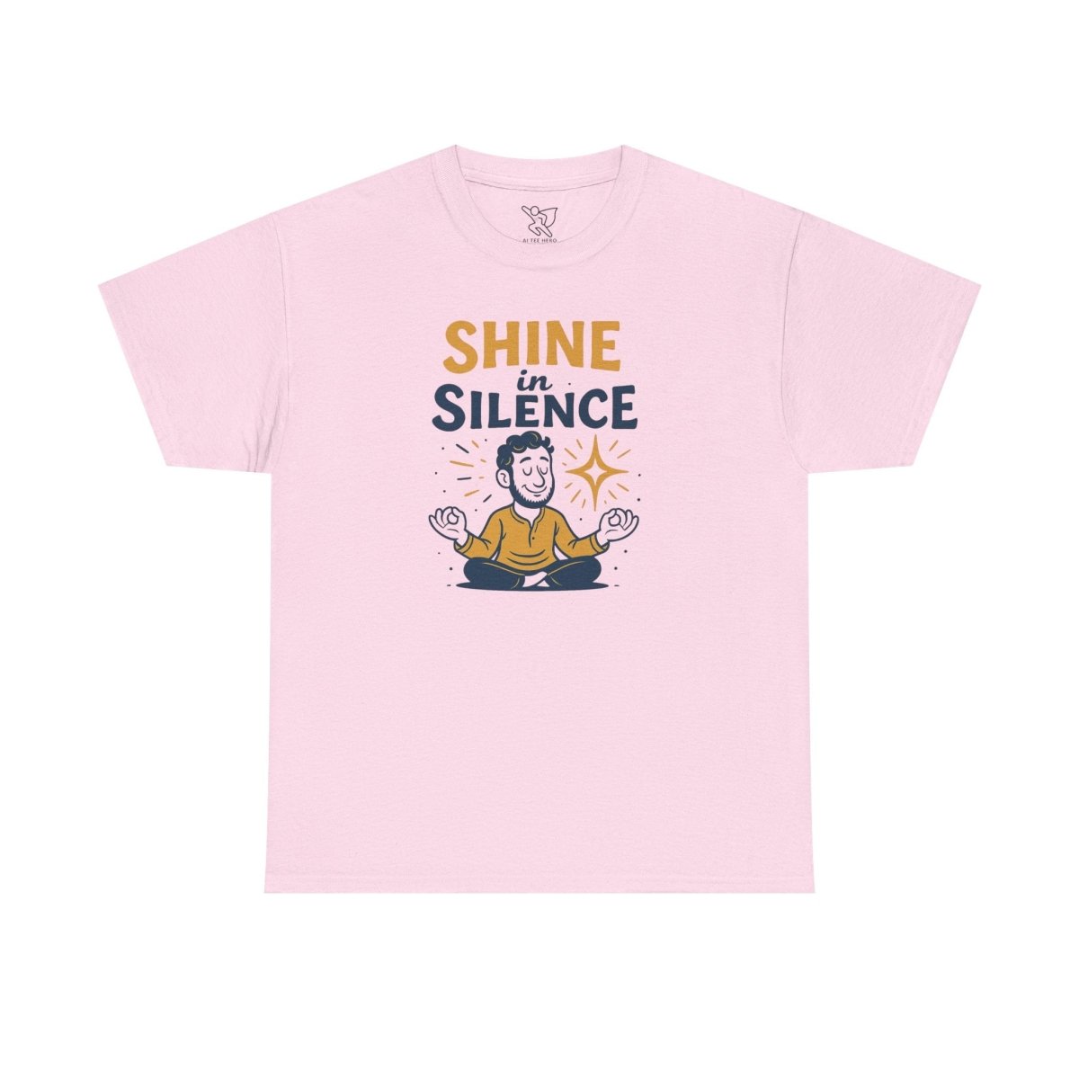 "Shine in Silence" Mindful Meditation Tee - Shine in Silence Unisex Cotton Shirt, Yoga Shirt, Gift for Meditators, Mindfulness Apparel, Relaxation Wear - MINDSet Collection - AI Tee Hero