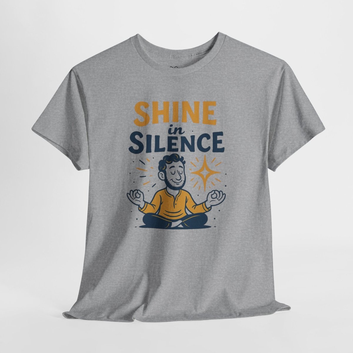 "Shine in Silence" Mindful Meditation Tee - Shine in Silence Unisex Cotton Shirt, Yoga Shirt, Gift for Meditators, Mindfulness Apparel, Relaxation Wear - MINDSet Collection - AI Tee Hero