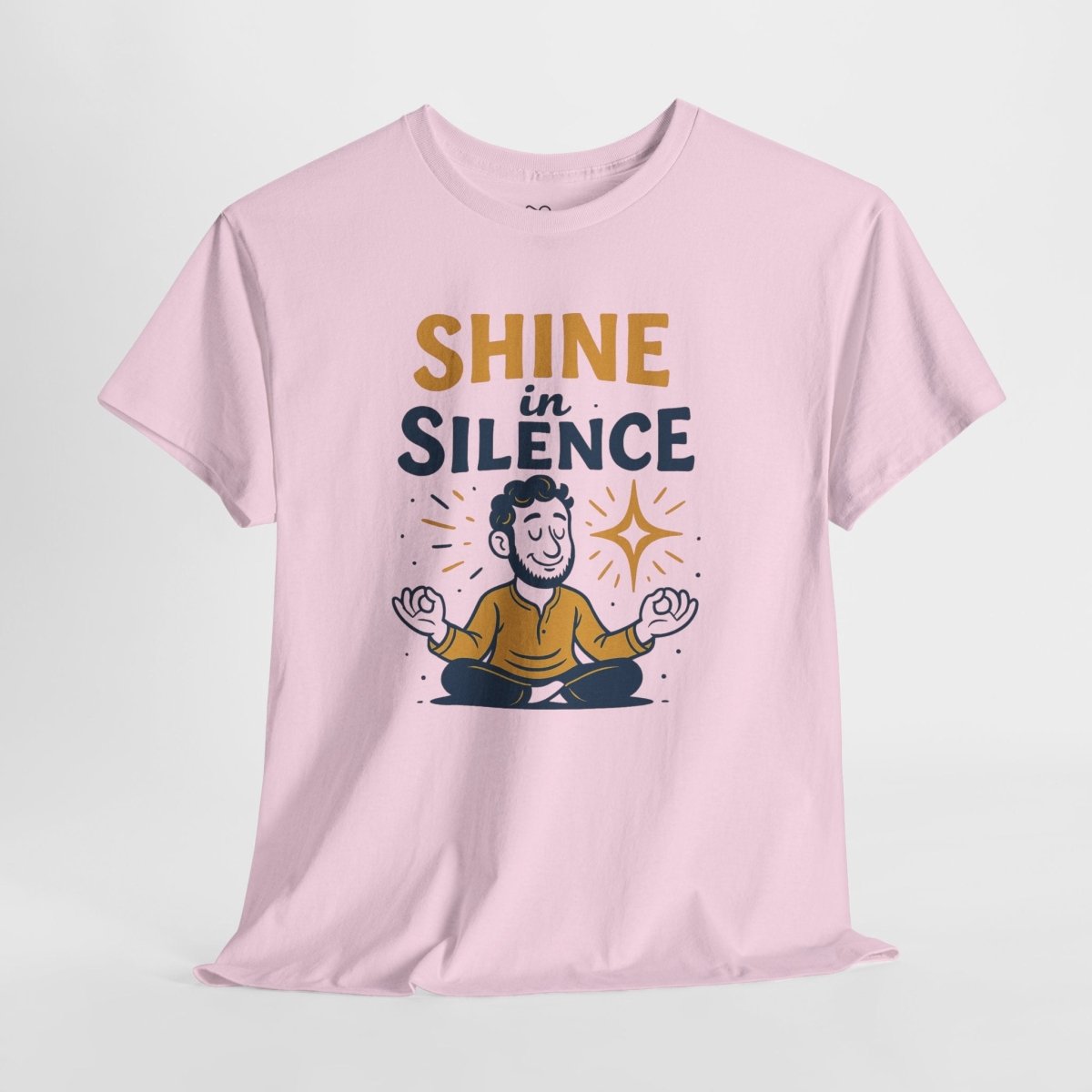 "Shine in Silence" Mindful Meditation Tee - Shine in Silence Unisex Cotton Shirt, Yoga Shirt, Gift for Meditators, Mindfulness Apparel, Relaxation Wear - MINDSet Collection - AI Tee Hero