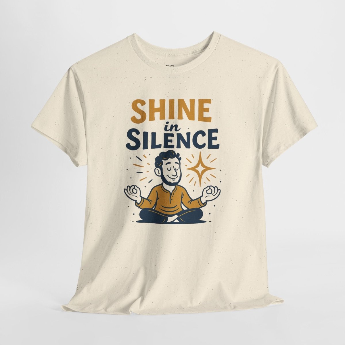 "Shine in Silence" Mindful Meditation Tee - Shine in Silence Unisex Cotton Shirt, Yoga Shirt, Gift for Meditators, Mindfulness Apparel, Relaxation Wear - MINDSet Collection - AI Tee Hero