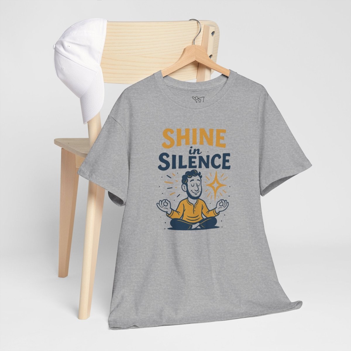 "Shine in Silence" Mindful Meditation Tee - Shine in Silence Unisex Cotton Shirt, Yoga Shirt, Gift for Meditators, Mindfulness Apparel, Relaxation Wear - MINDSet Collection - AI Tee Hero
