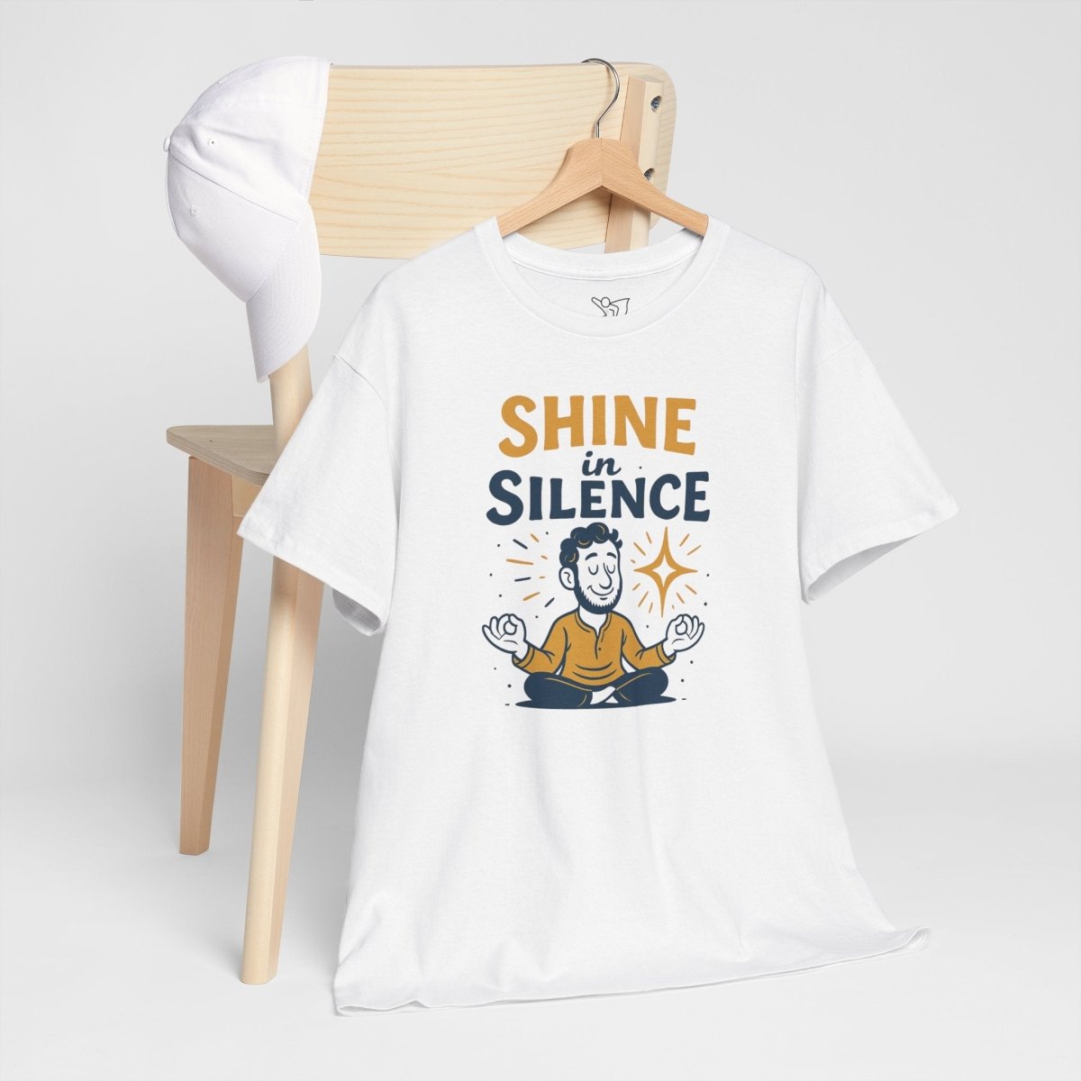 "Shine in Silence" Mindful Meditation Tee - Shine in Silence Unisex Cotton Shirt, Yoga Shirt, Gift for Meditators, Mindfulness Apparel, Relaxation Wear - MINDSet Collection - AI Tee Hero