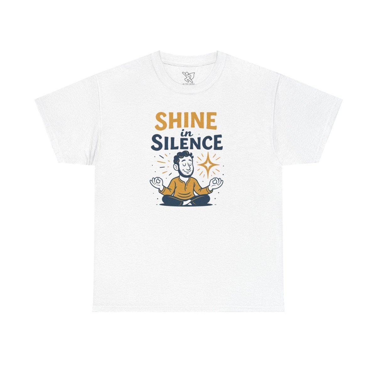 "Shine in Silence" Mindful Meditation Tee - Shine in Silence Unisex Cotton Shirt, Yoga Shirt, Gift for Meditators, Mindfulness Apparel, Relaxation Wear - MINDSet Collection - AI Tee Hero