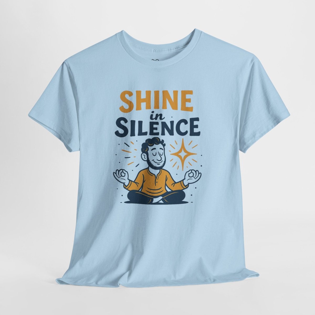 "Shine in Silence" Mindful Meditation Tee - Shine in Silence Unisex Cotton Shirt, Yoga Shirt, Gift for Meditators, Mindfulness Apparel, Relaxation Wear - MINDSet Collection - AI Tee Hero