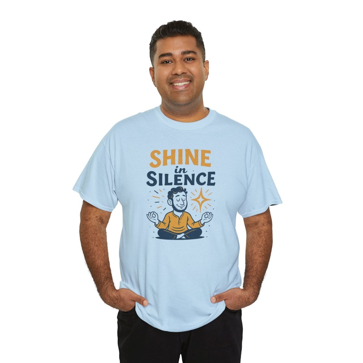 "Shine in Silence" Mindful Meditation Tee - Shine in Silence Unisex Cotton Shirt, Yoga Shirt, Gift for Meditators, Mindfulness Apparel, Relaxation Wear - MINDSet Collection - AI Tee Hero