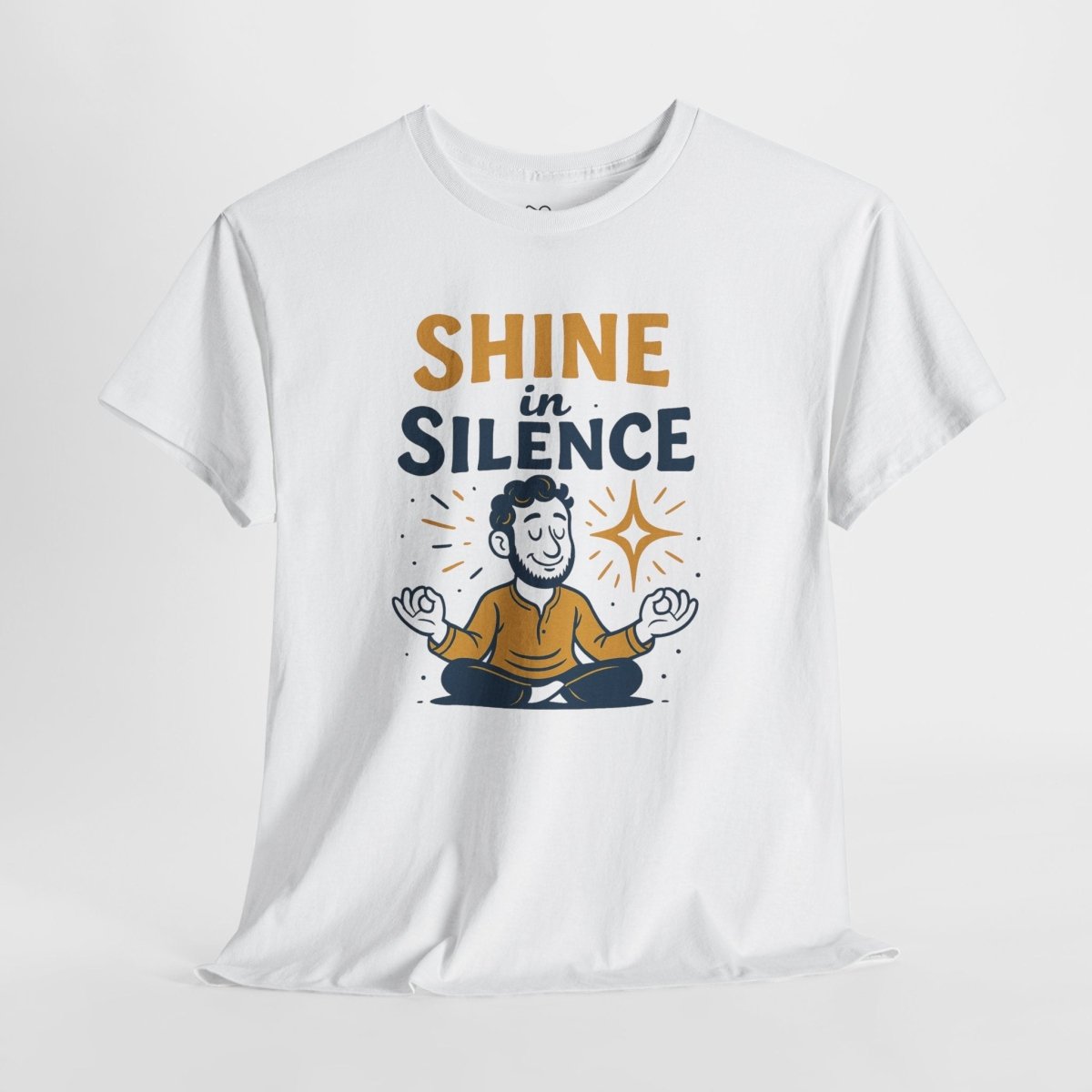 "Shine in Silence" Mindful Meditation Tee - Shine in Silence Unisex Cotton Shirt, Yoga Shirt, Gift for Meditators, Mindfulness Apparel, Relaxation Wear - MINDSet Collection - AI Tee Hero