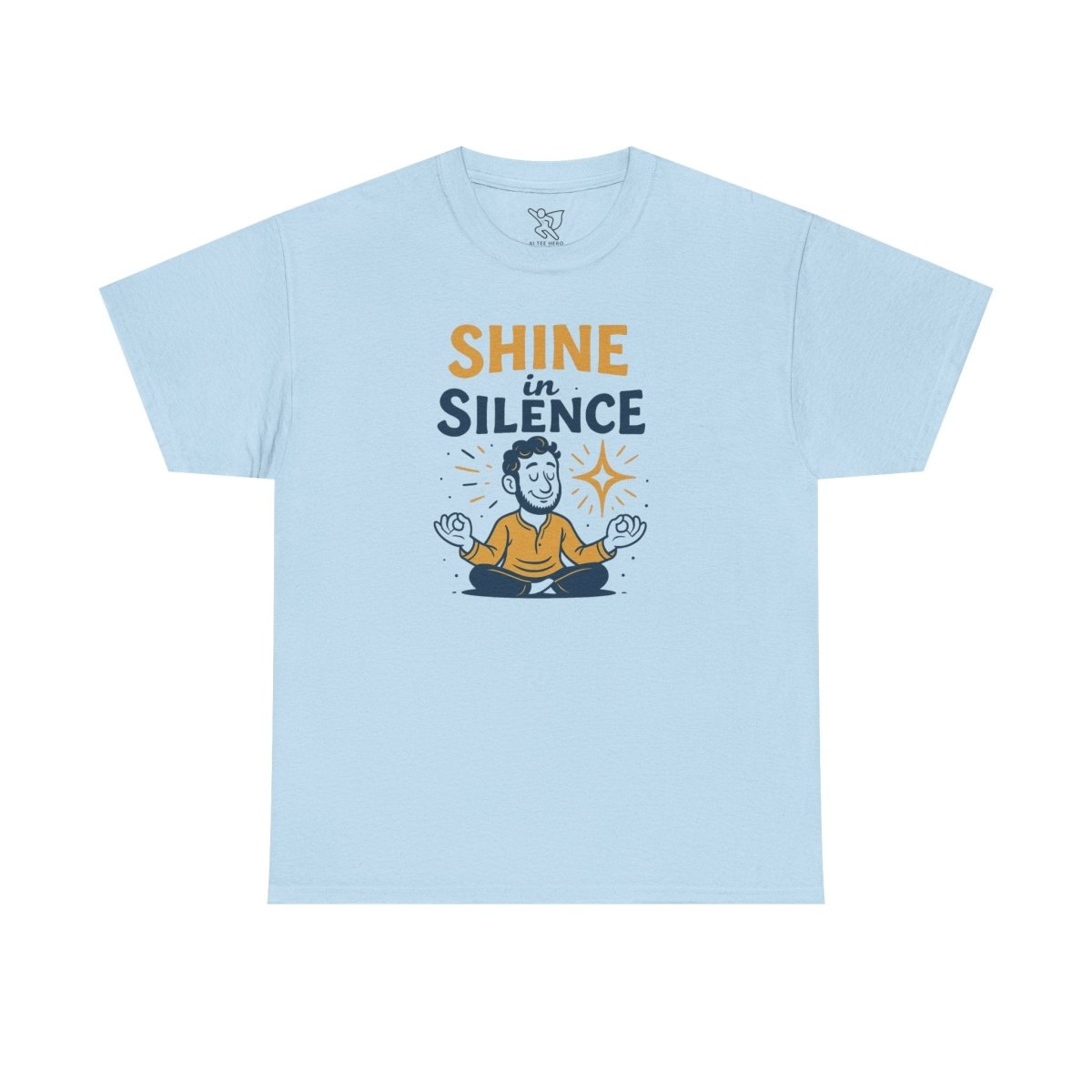 "Shine in Silence" Mindful Meditation Tee - Shine in Silence Unisex Cotton Shirt, Yoga Shirt, Gift for Meditators, Mindfulness Apparel, Relaxation Wear - MINDSet Collection - AI Tee Hero
