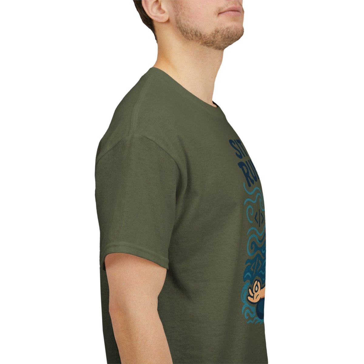 "Sit Still, Run Deep" Meditation Graphic Tee, Unisex Heavy Cotton Shirt, Yoga Gift, Mindfulness Apparel, Relaxation Wear - MINDSet Collection - AI Tee Hero