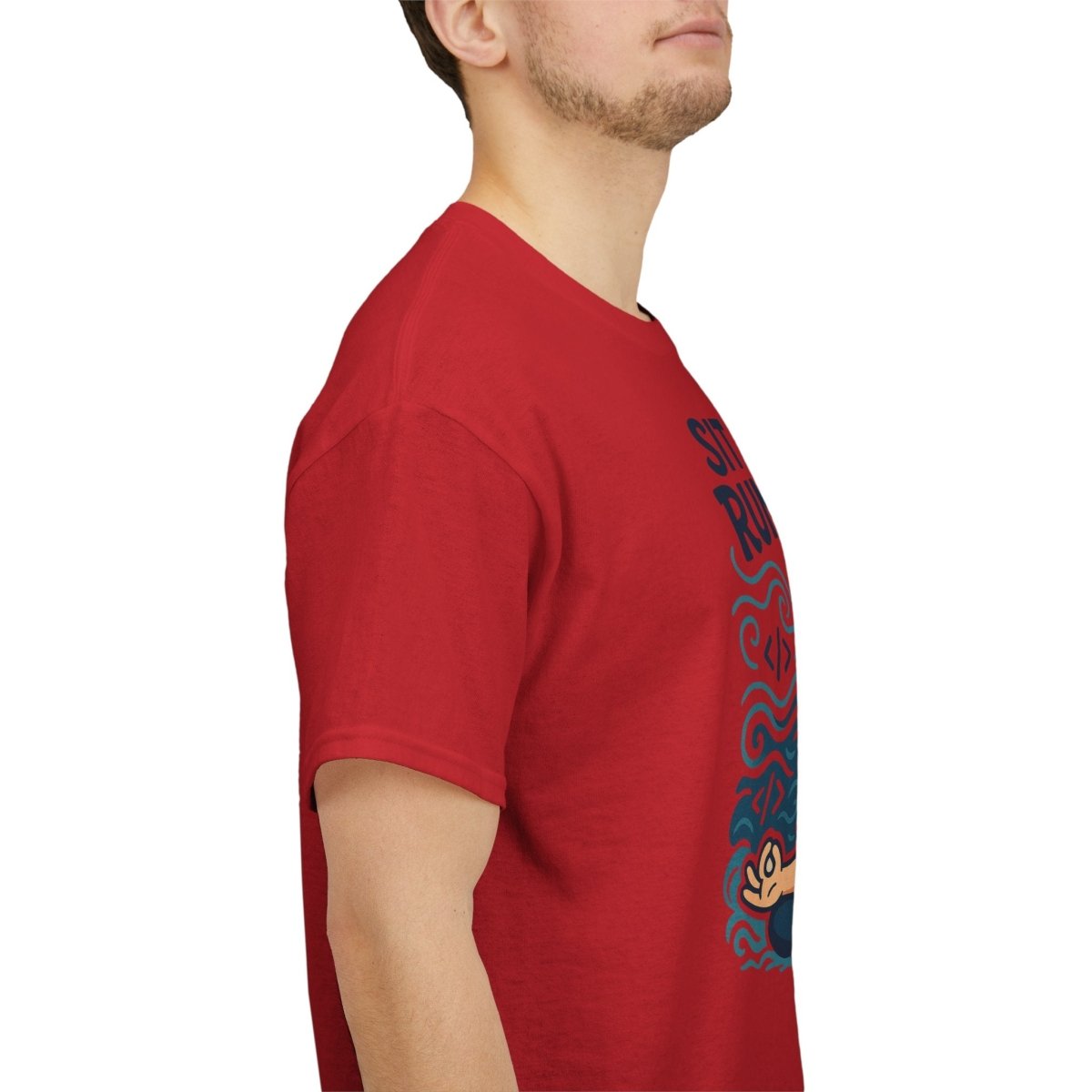 "Sit Still, Run Deep" Meditation Graphic Tee, Unisex Heavy Cotton Shirt, Yoga Gift, Mindfulness Apparel, Relaxation Wear - MINDSet Collection - AI Tee Hero