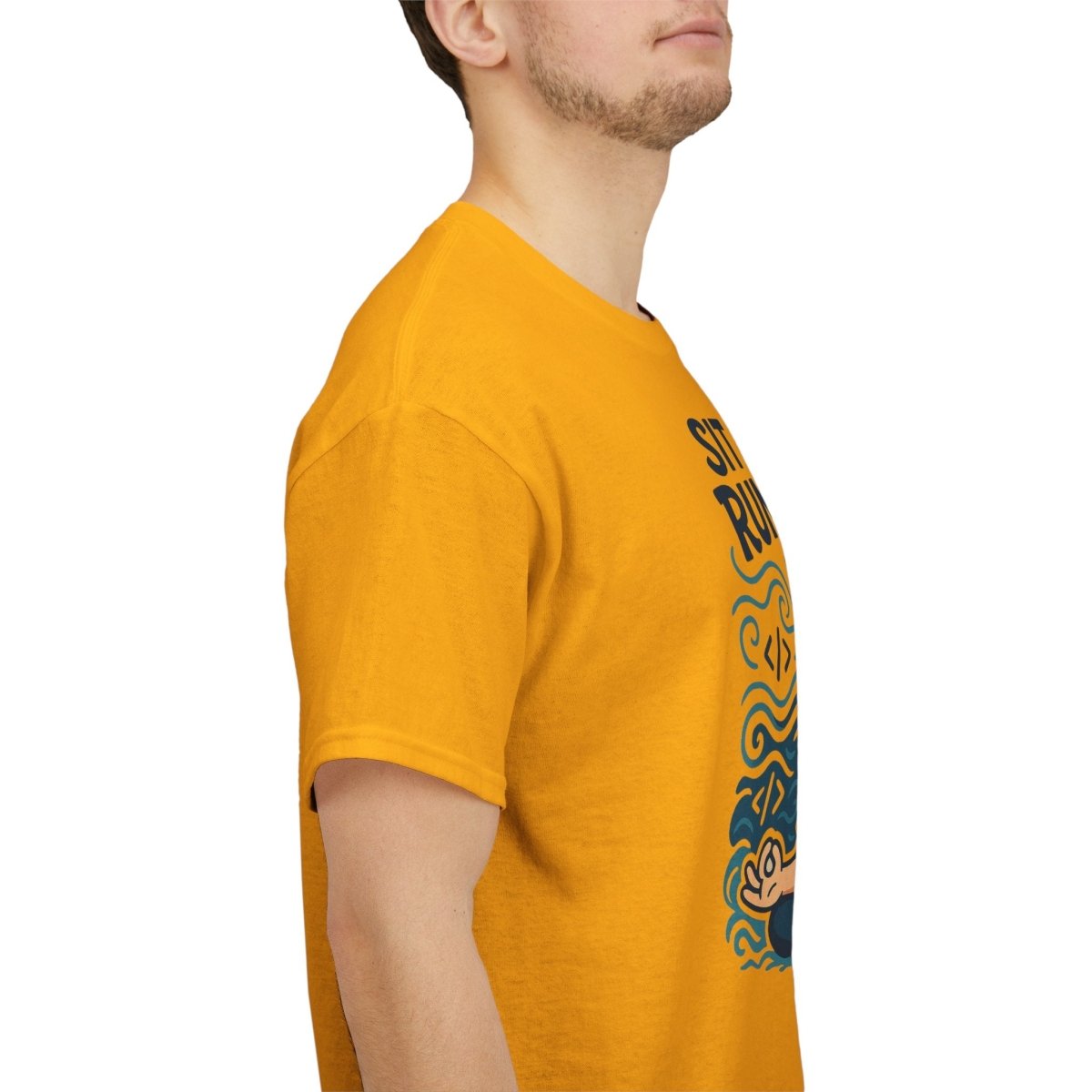 "Sit Still, Run Deep" Meditation Graphic Tee, Unisex Heavy Cotton Shirt, Yoga Gift, Mindfulness Apparel, Relaxation Wear - MINDSet Collection - AI Tee Hero