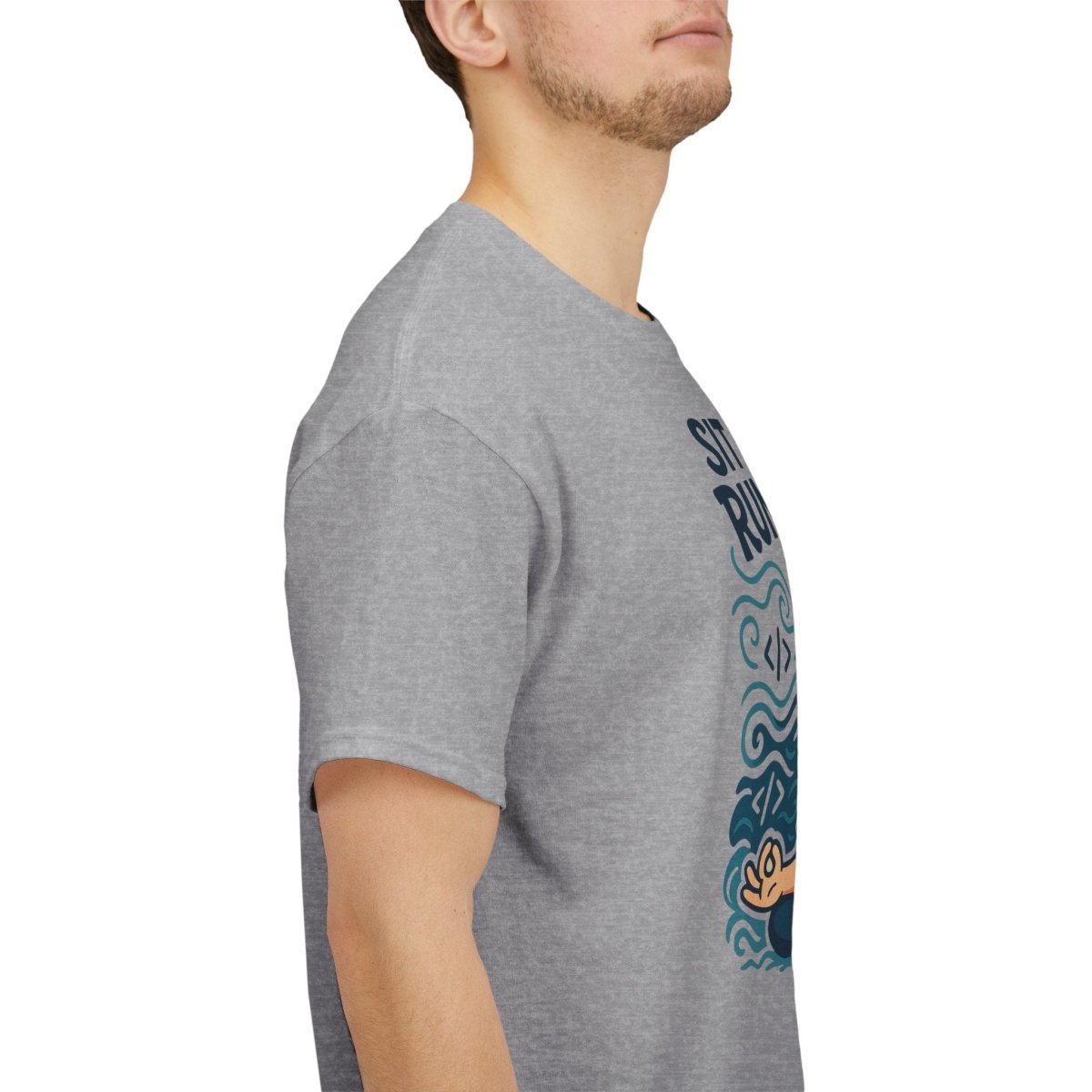 "Sit Still, Run Deep" Meditation Graphic Tee, Unisex Heavy Cotton Shirt, Yoga Gift, Mindfulness Apparel, Relaxation Wear - MINDSet Collection - AI Tee Hero