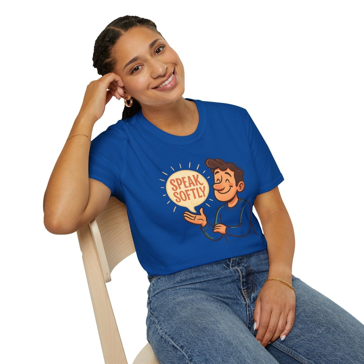 "Speak Softly" Unisex T-Shirt Softstyle Graphic Tee, Mindfulness and Relax Vibe, Inner Peace - MINDSet Collection - AI Tee Hero