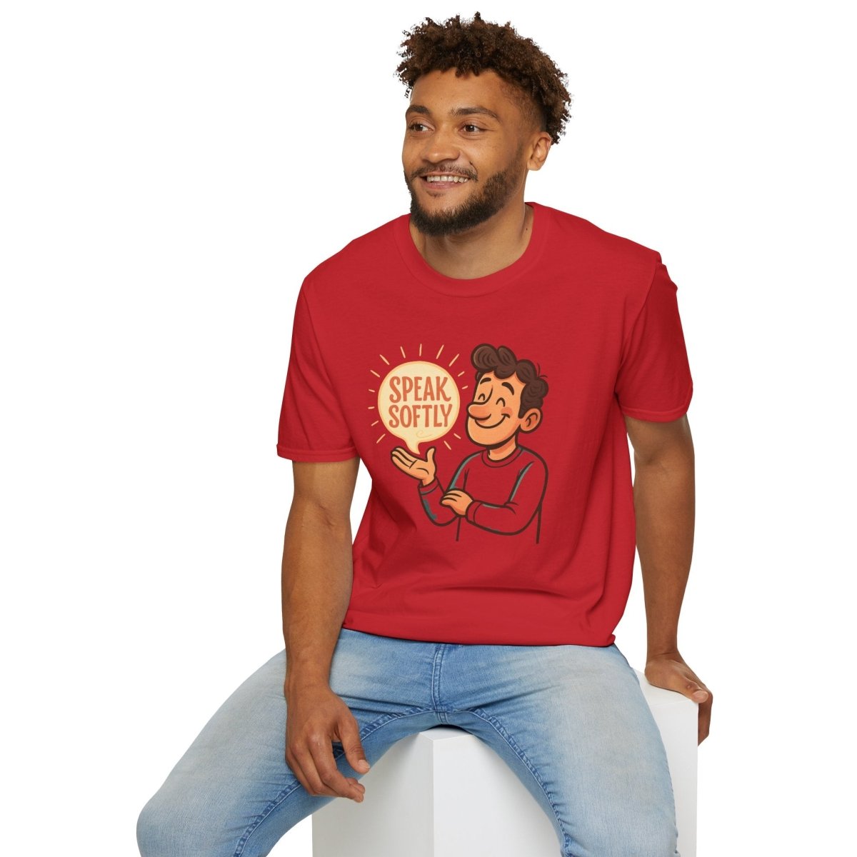 "Speak Softly" Unisex T-Shirt Softstyle Graphic Tee, Mindfulness and Relax Vibe, Inner Peace - MINDSet Collection - AI Tee Hero