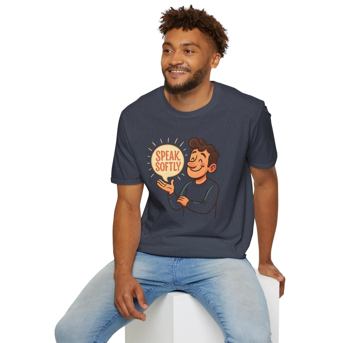 "Speak Softly" Unisex T-Shirt Softstyle Graphic Tee, Mindfulness and Relax Vibe, Inner Peace - MINDSet Collection - AI Tee Hero