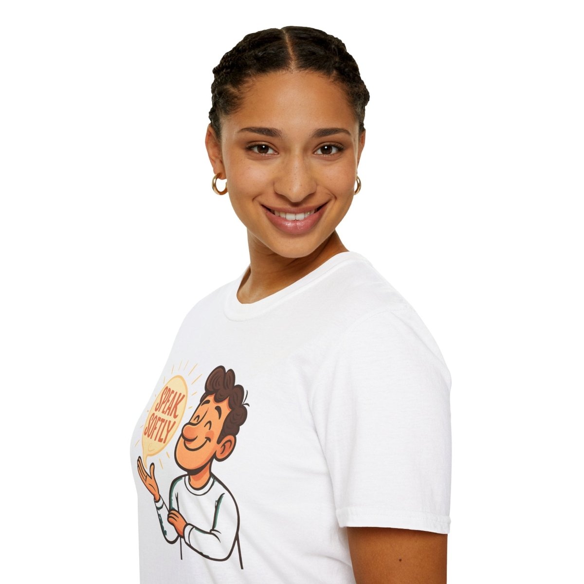 "Speak Softly" Unisex T-Shirt Softstyle Graphic Tee, Mindfulness and Relax Vibe, Inner Peace - MINDSet Collection - AI Tee Hero