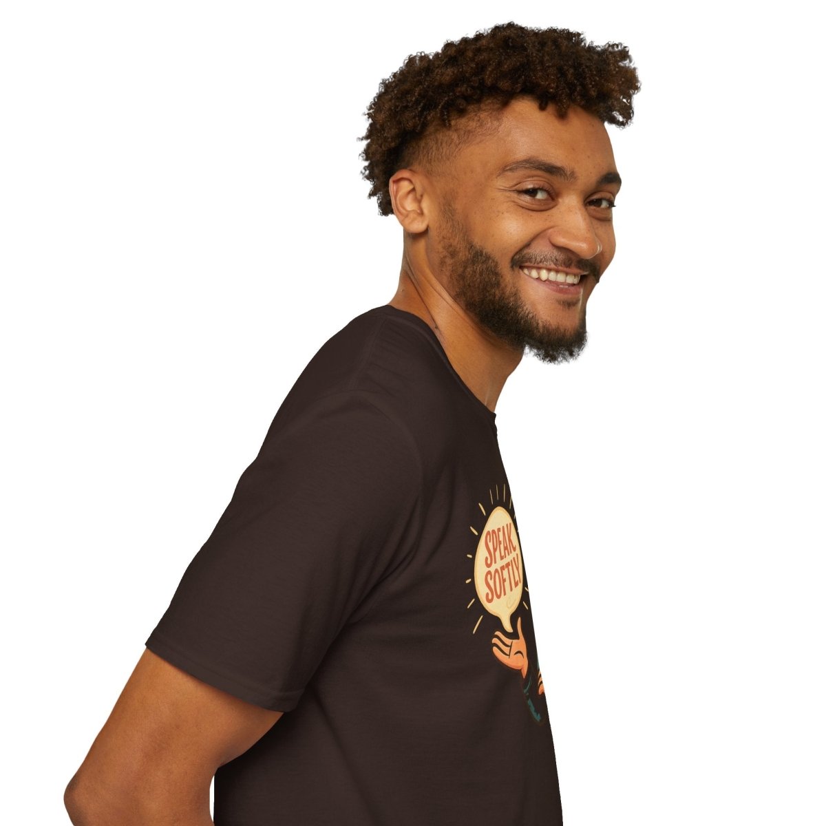 "Speak Softly" Unisex T-Shirt Softstyle Graphic Tee, Mindfulness and Relax Vibe, Inner Peace - MINDSet Collection - AI Tee Hero