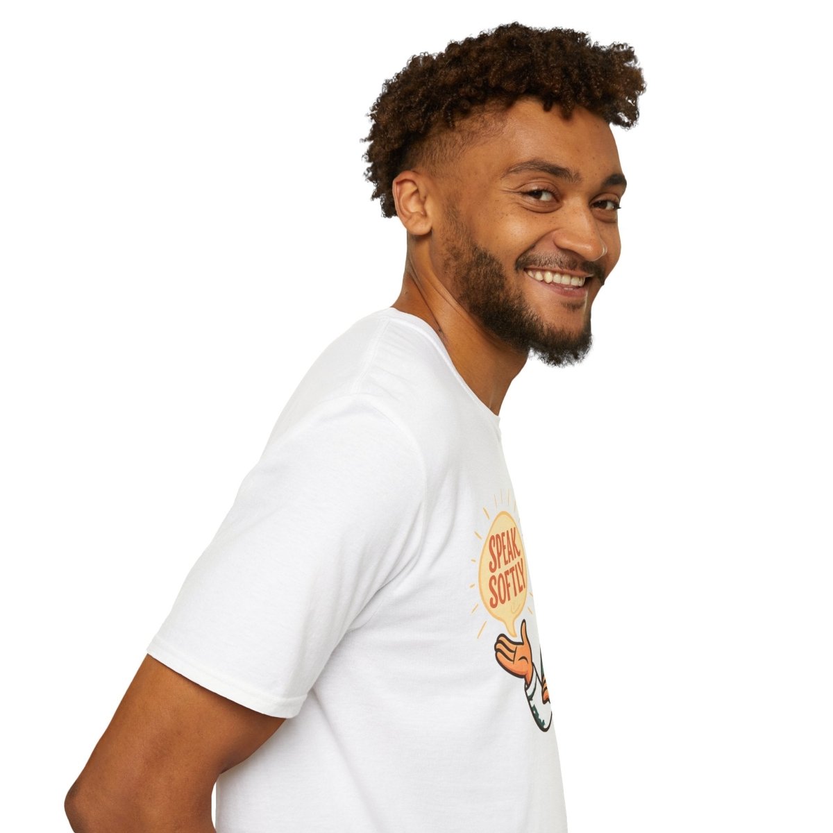 "Speak Softly" Unisex T-Shirt Softstyle Graphic Tee, Mindfulness and Relax Vibe, Inner Peace - MINDSet Collection - AI Tee Hero