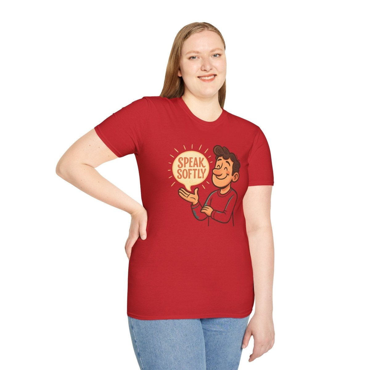 "Speak Softly" Unisex T-Shirt Softstyle Graphic Tee, Mindfulness and Relax Vibe, Inner Peace - MINDSet Collection - AI Tee Hero