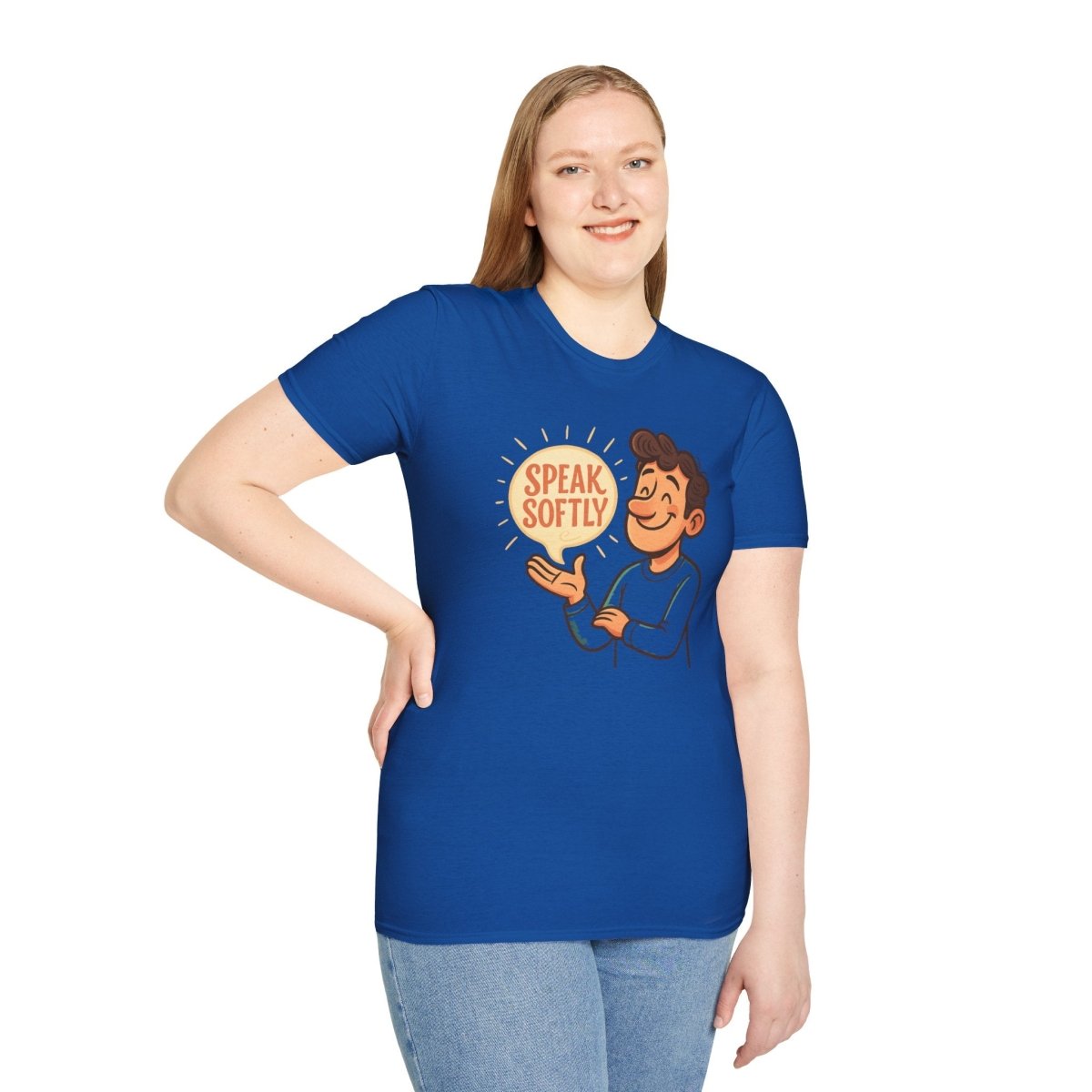 "Speak Softly" Unisex T-Shirt Softstyle Graphic Tee, Mindfulness and Relax Vibe, Inner Peace - MINDSet Collection - AI Tee Hero