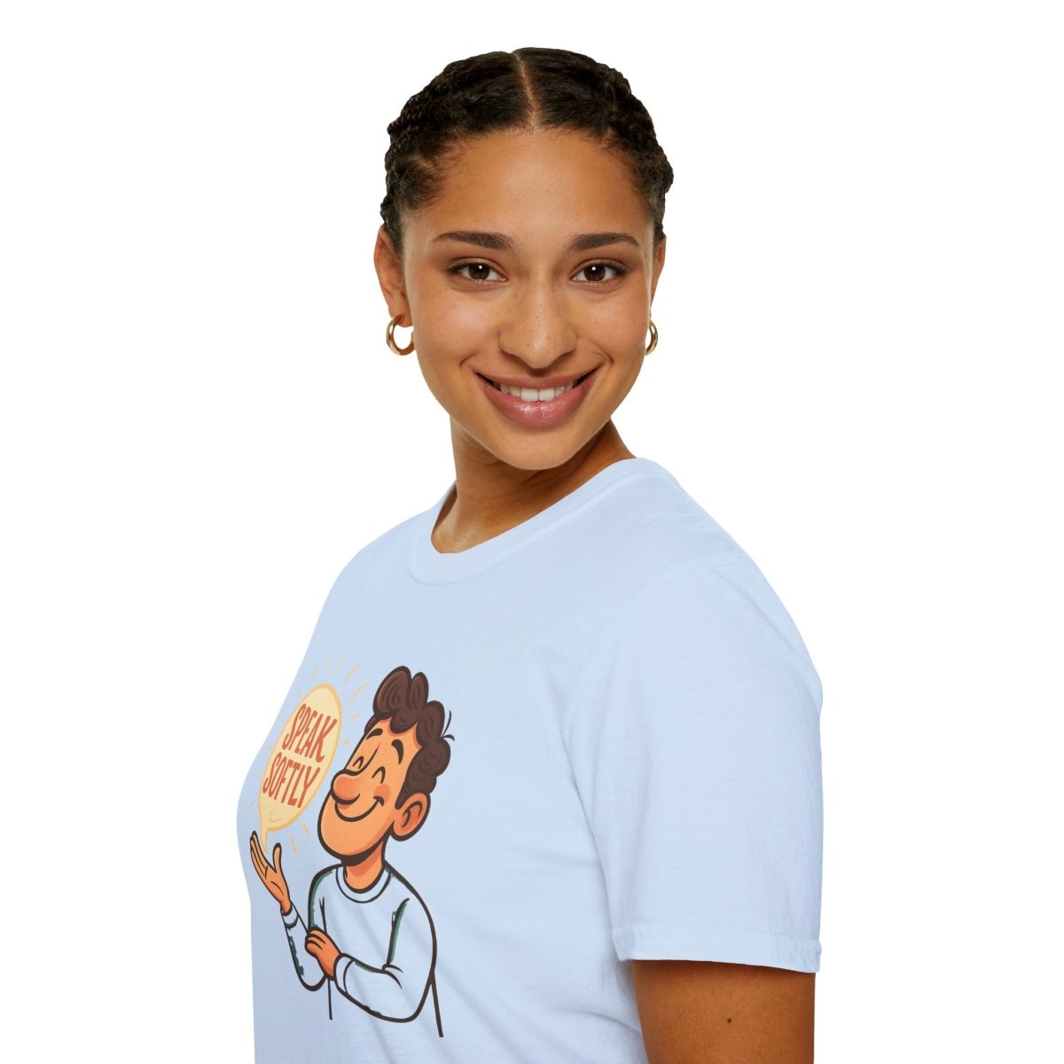 "Speak Softly" Unisex T-Shirt Softstyle Graphic Tee, Mindfulness and Relax Vibe, Inner Peace - MINDSet Collection - AI Tee Hero