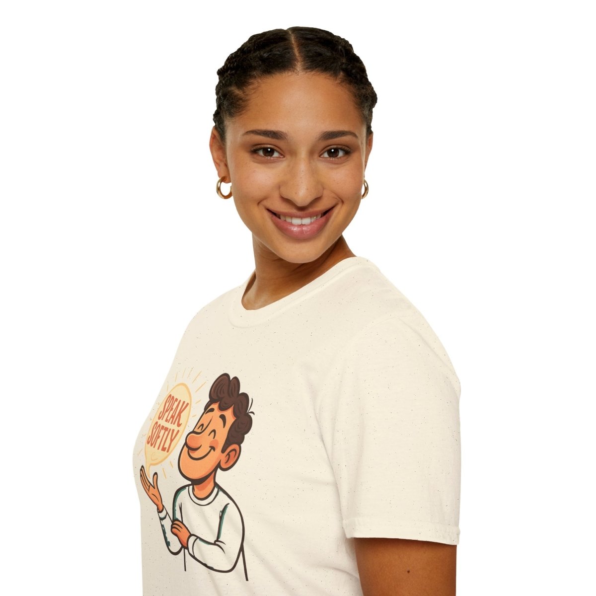 "Speak Softly" Unisex T-Shirt Softstyle Graphic Tee, Mindfulness and Relax Vibe, Inner Peace - MINDSet Collection - AI Tee Hero