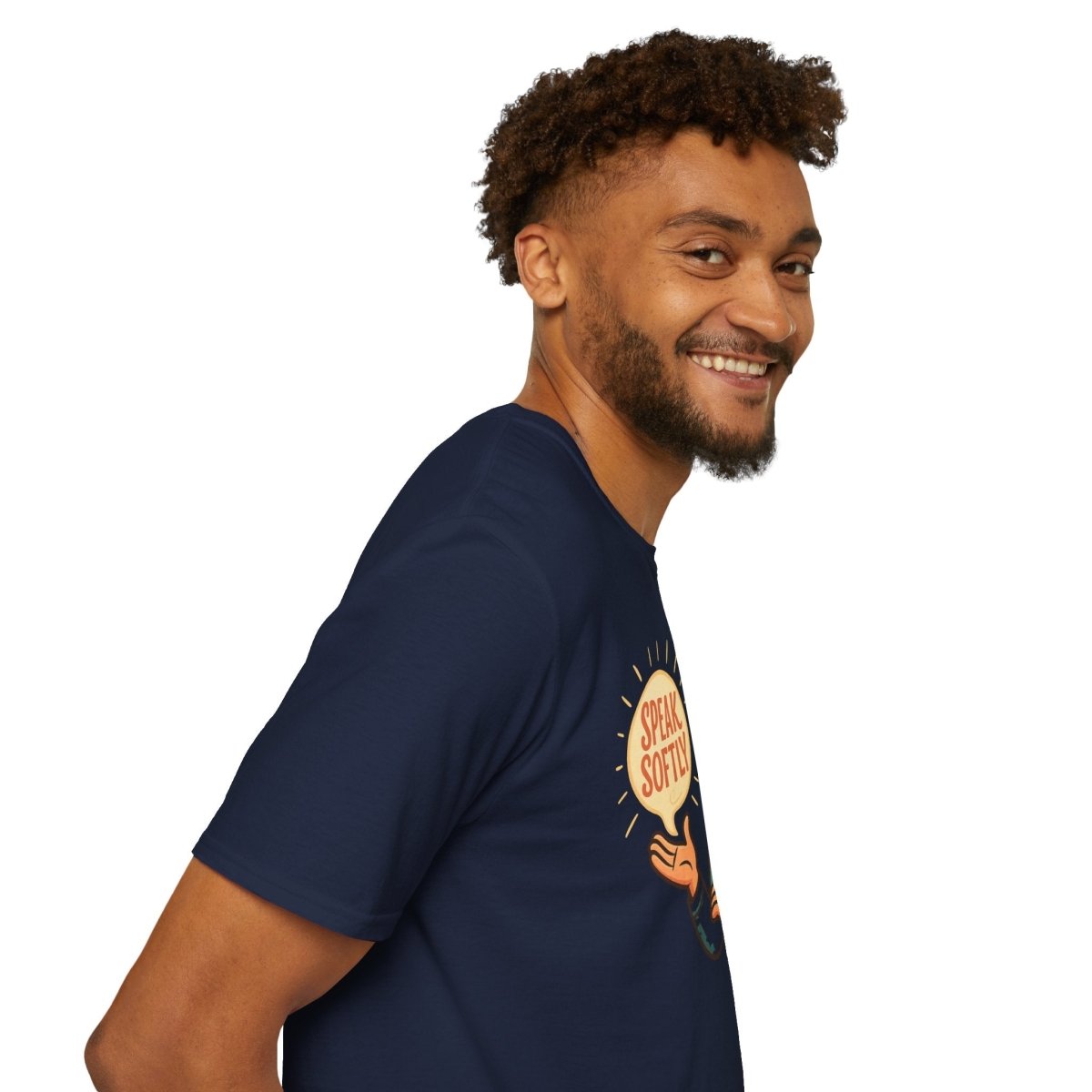 "Speak Softly" Unisex T-Shirt Softstyle Graphic Tee, Mindfulness and Relax Vibe, Inner Peace - MINDSet Collection - AI Tee Hero