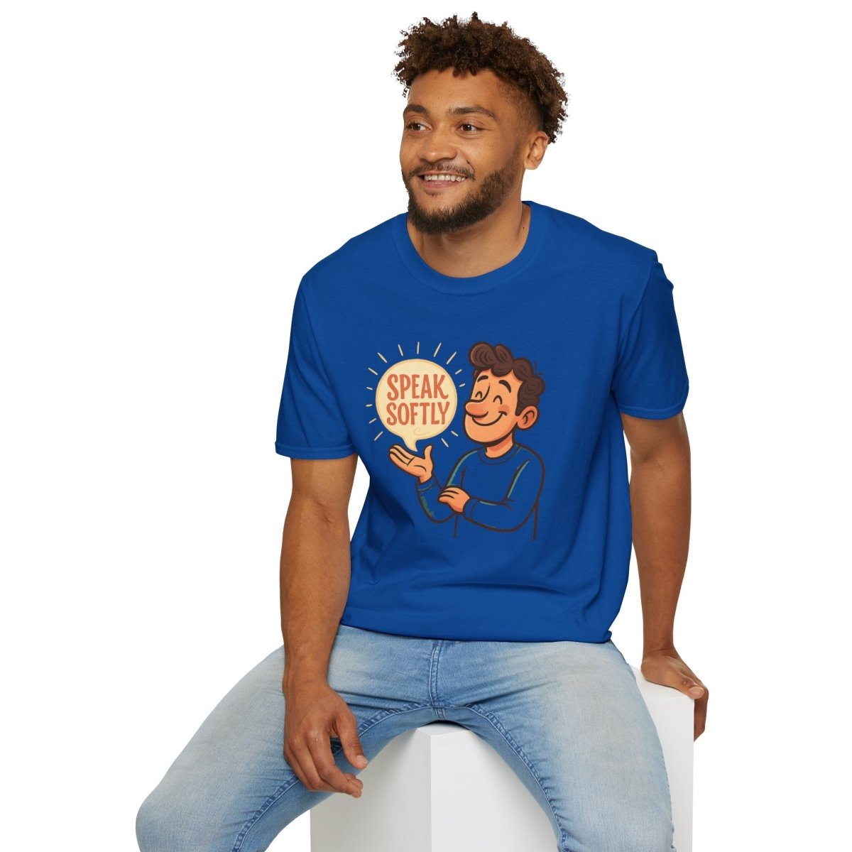"Speak Softly" Unisex T-Shirt Softstyle Graphic Tee, Mindfulness and Relax Vibe, Inner Peace - MINDSet Collection - AI Tee Hero