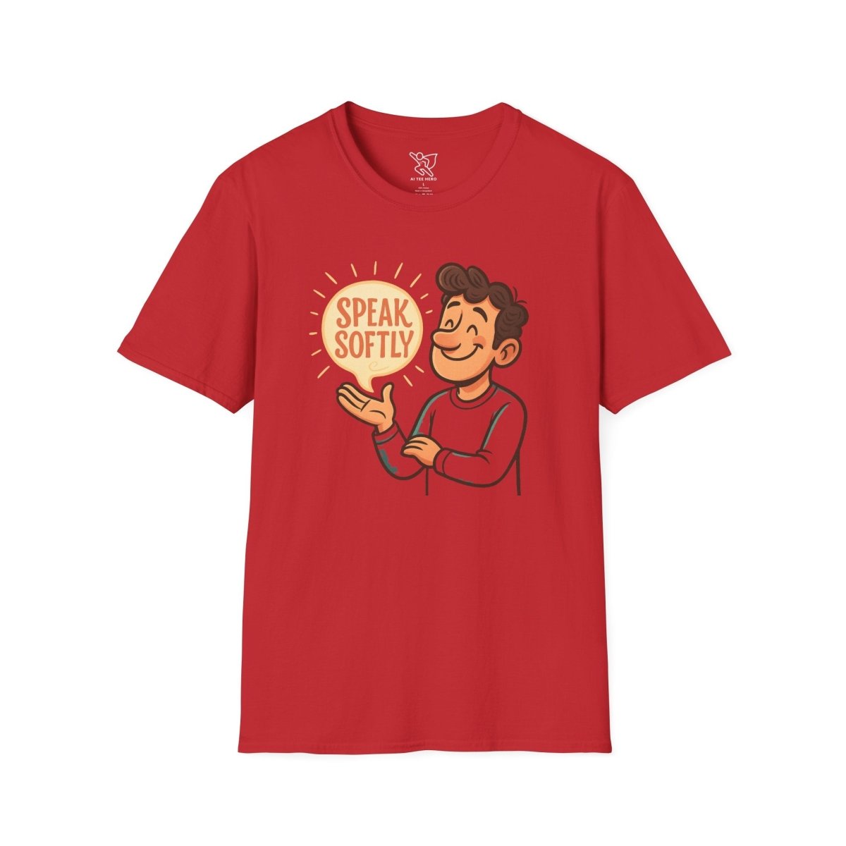 "Speak Softly" Unisex T-Shirt Softstyle Graphic Tee, Mindfulness and Relax Vibe, Inner Peace - MINDSet Collection - AI Tee Hero
