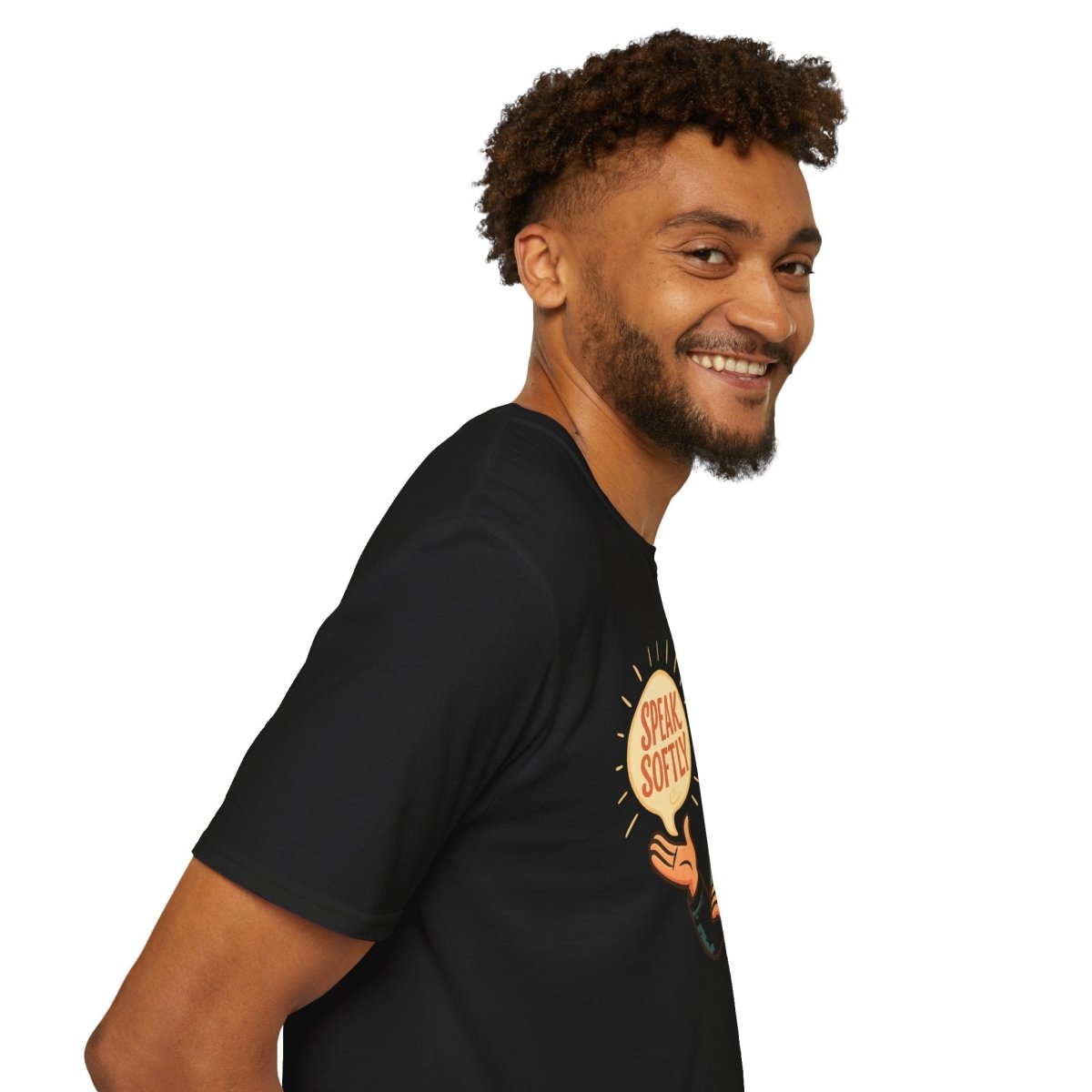"Speak Softly" Unisex T-Shirt Softstyle Graphic Tee, Mindfulness and Relax Vibe, Inner Peace - MINDSet Collection - AI Tee Hero