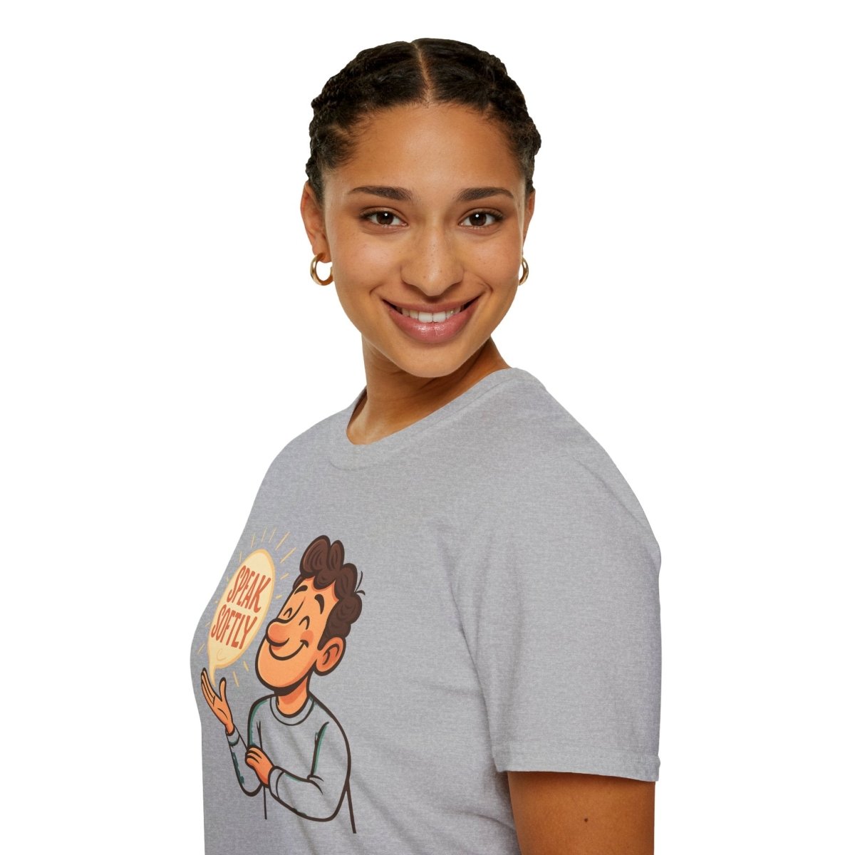 "Speak Softly" Unisex T-Shirt Softstyle Graphic Tee, Mindfulness and Relax Vibe, Inner Peace - MINDSet Collection - AI Tee Hero