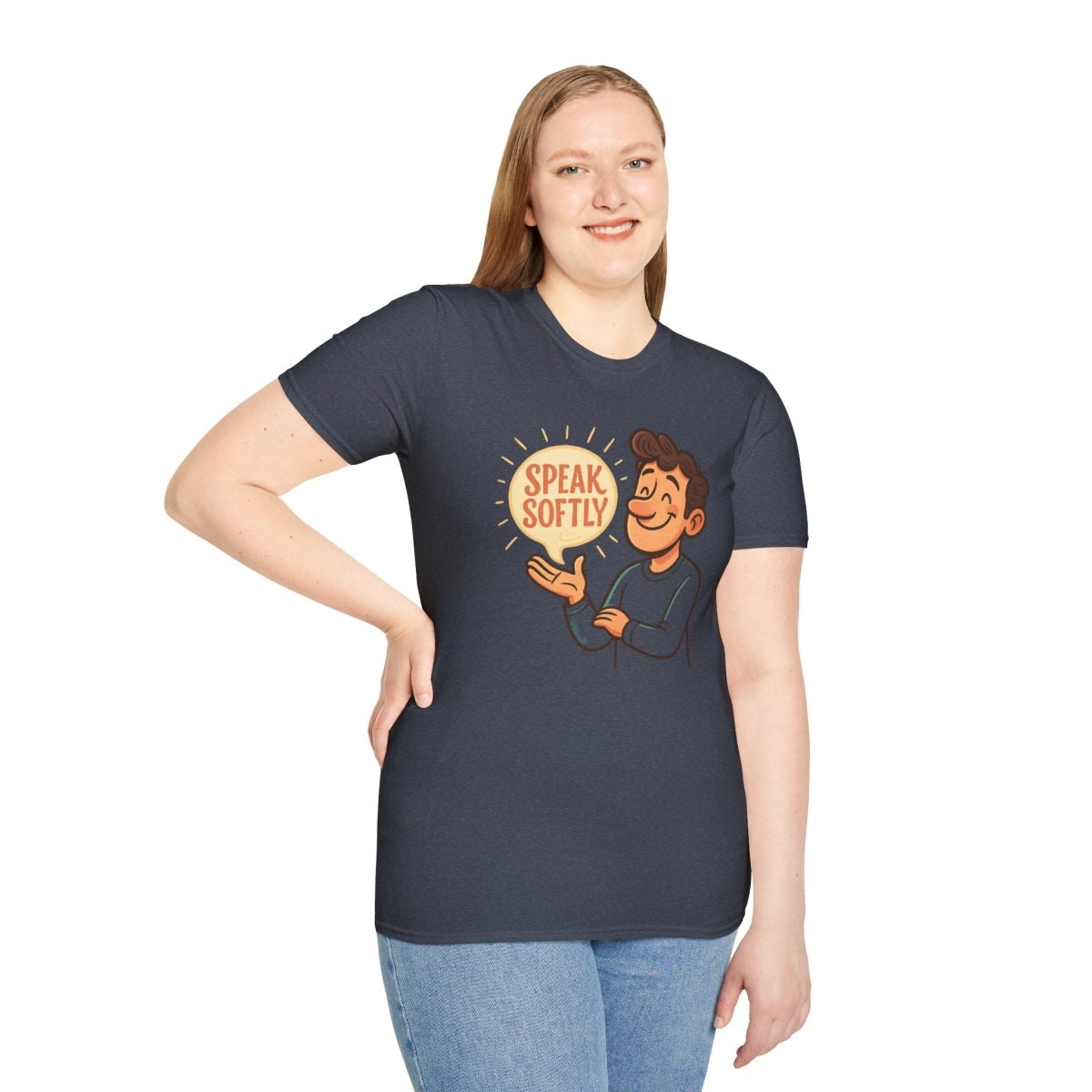 "Speak Softly" Unisex T-Shirt Softstyle Graphic Tee, Mindfulness and Relax Vibe, Inner Peace - MINDSet Collection - AI Tee Hero